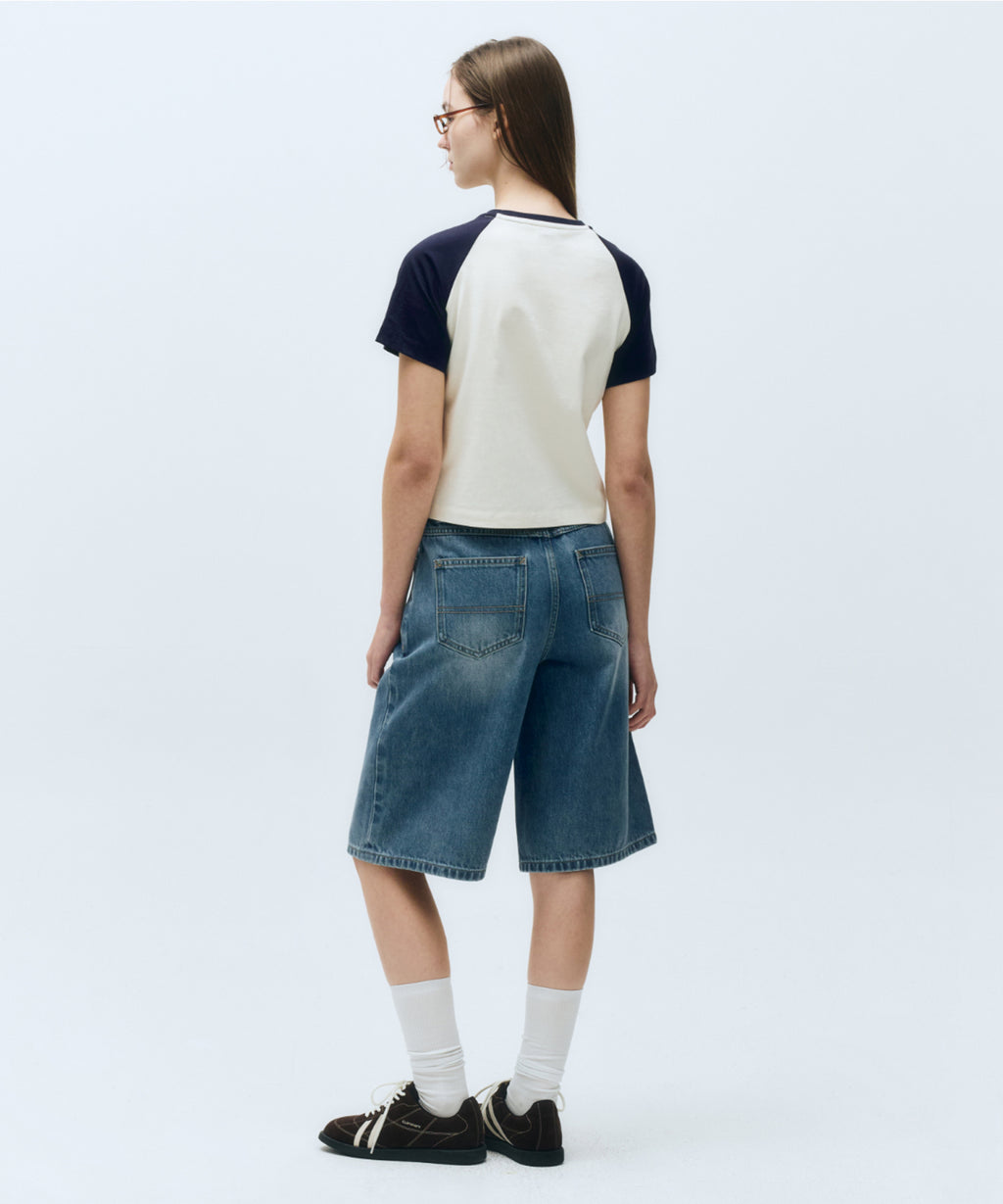 Marithe & Francois Girbaud - Regular Logo Raglan Crop Tee (Navy) product image 6 | TRAB K-Fashion Australia