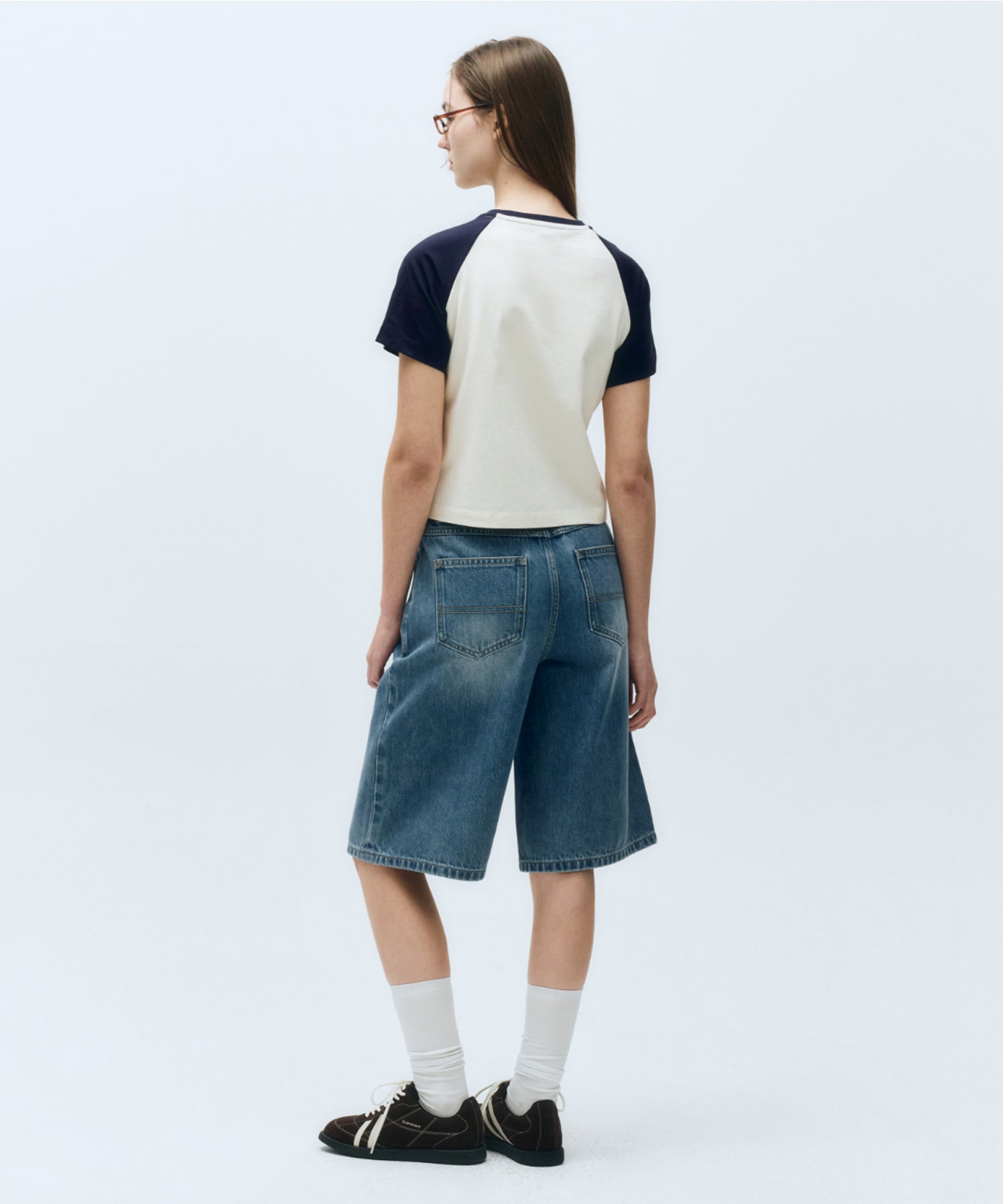 Marithe & Francois Girbaud - Regular Logo Raglan Crop Tee (Navy) product image 6 | TRAB K-Fashion Australia