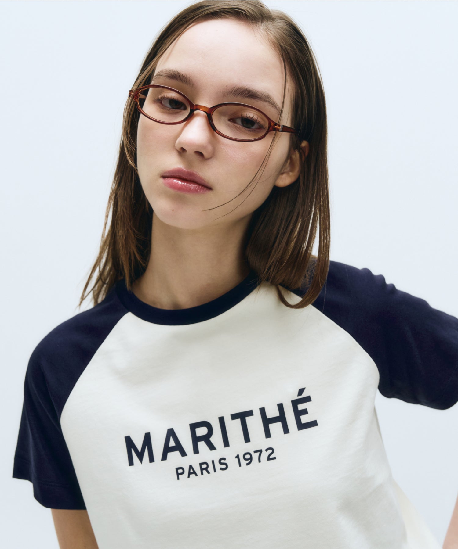 Marithe & Francois Girbaud - Regular Logo Raglan Crop Tee (Navy) product image 3 | TRAB K-Fashion Australia