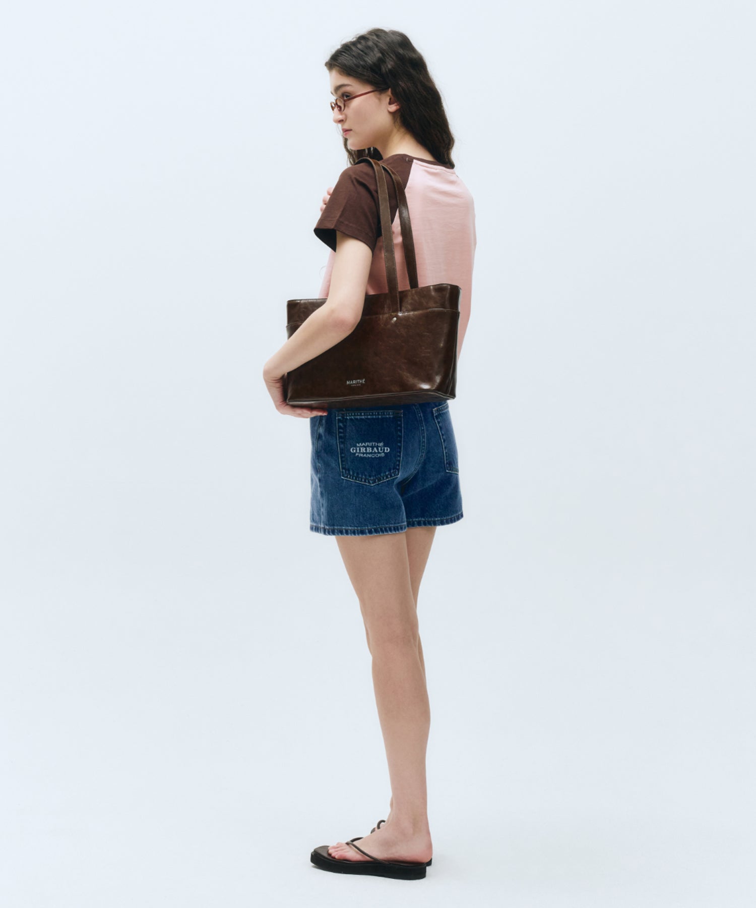 Marithe & Francois Girbaud - Regular Logo Raglan Crop Tee (Pink) product image 5 | TRAB K-Fashion Australia