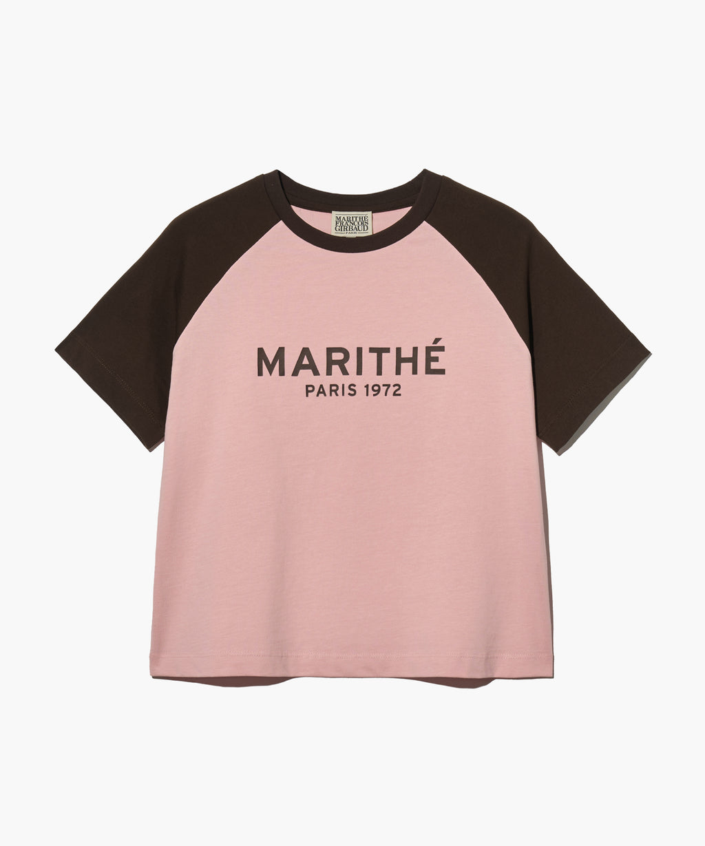 Marithe & Francois Girbaud - Regular Logo Raglan Crop Tee (Pink) product image 6 | TRAB K-Fashion Australia