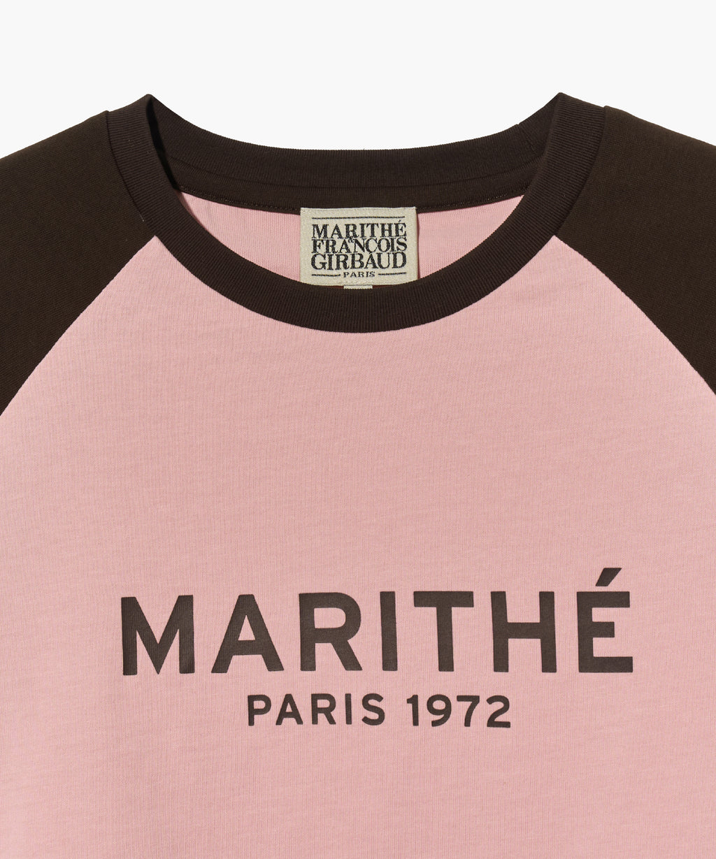 Marithe & Francois Girbaud - Regular Logo Raglan Crop Tee (Pink) product image 8 | TRAB K-Fashion Australia