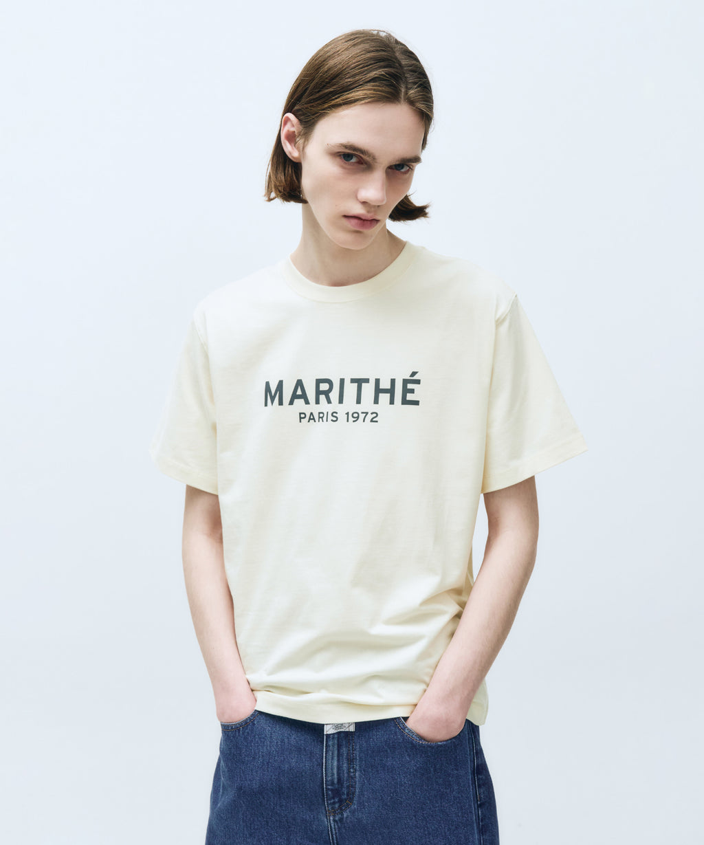 Marithe & Francois Girbaud - Regular Logo Tee (Cream) product image 1 | TRAB K-Fashion Australia