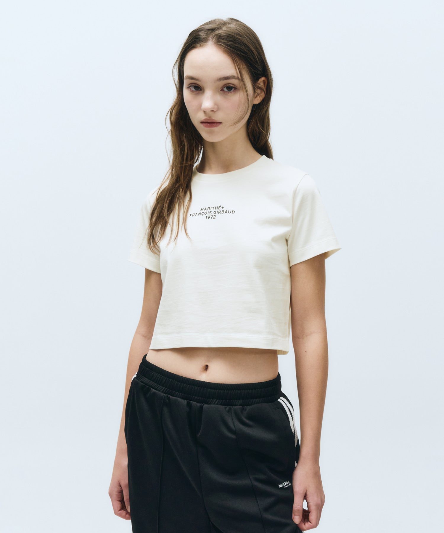 Marithe & Francois Girbaud - Lettering Crop Tee (Ivory) product image 1 | TRAB K-Fashion Australia