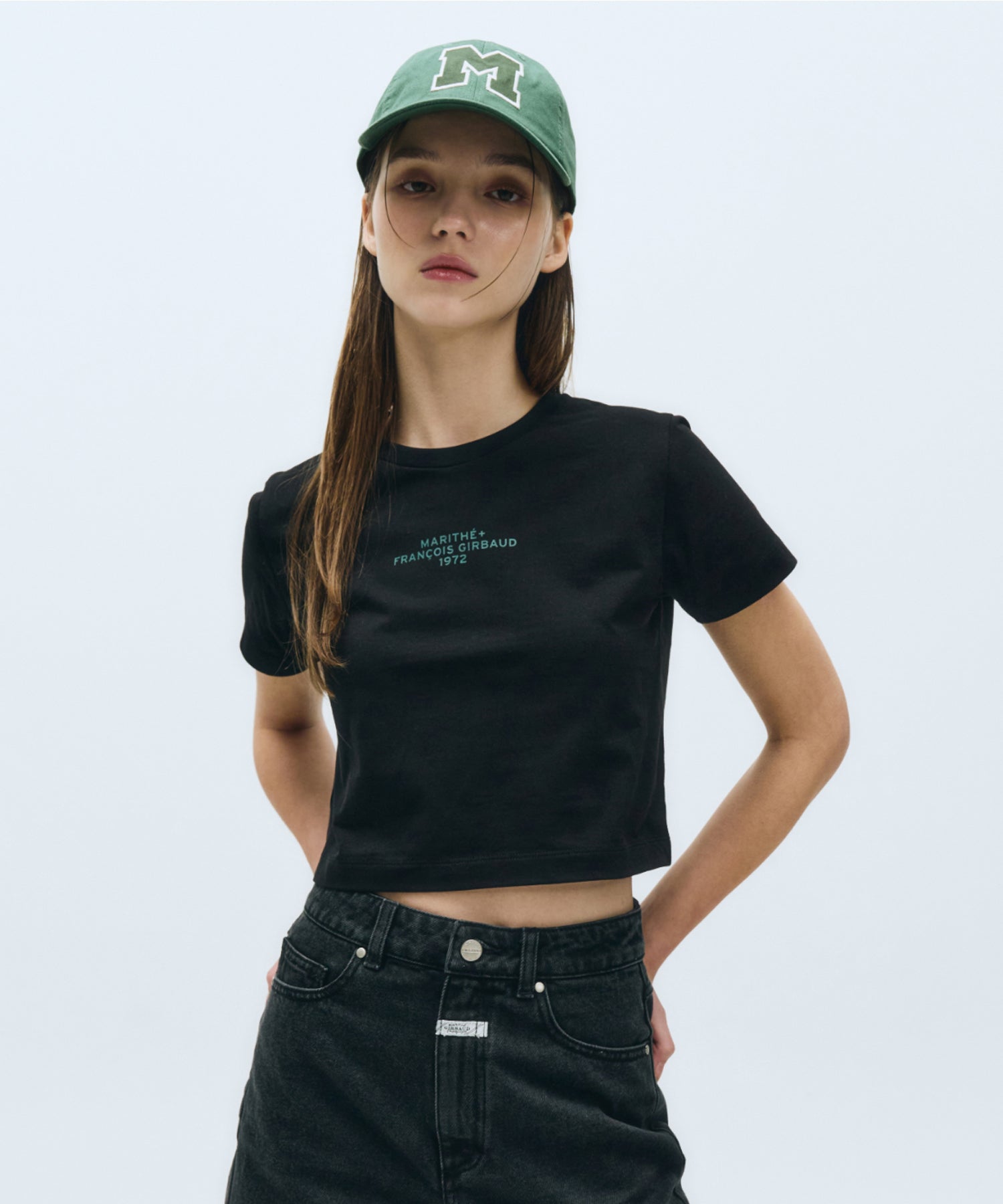 Marithe & Francois Girbaud - Lettering Crop Tee (Black) product image 1 | TRAB K-Fashion Australia