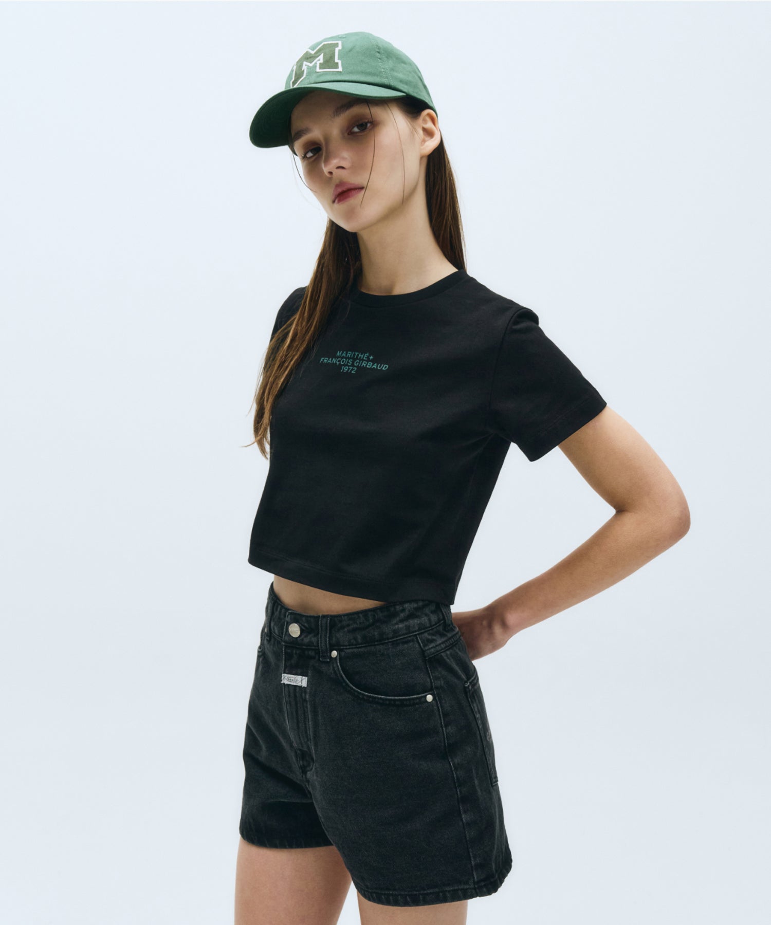 Marithe & Francois Girbaud - Lettering Crop Tee (Black) product image 2 | TRAB K-Fashion Australia