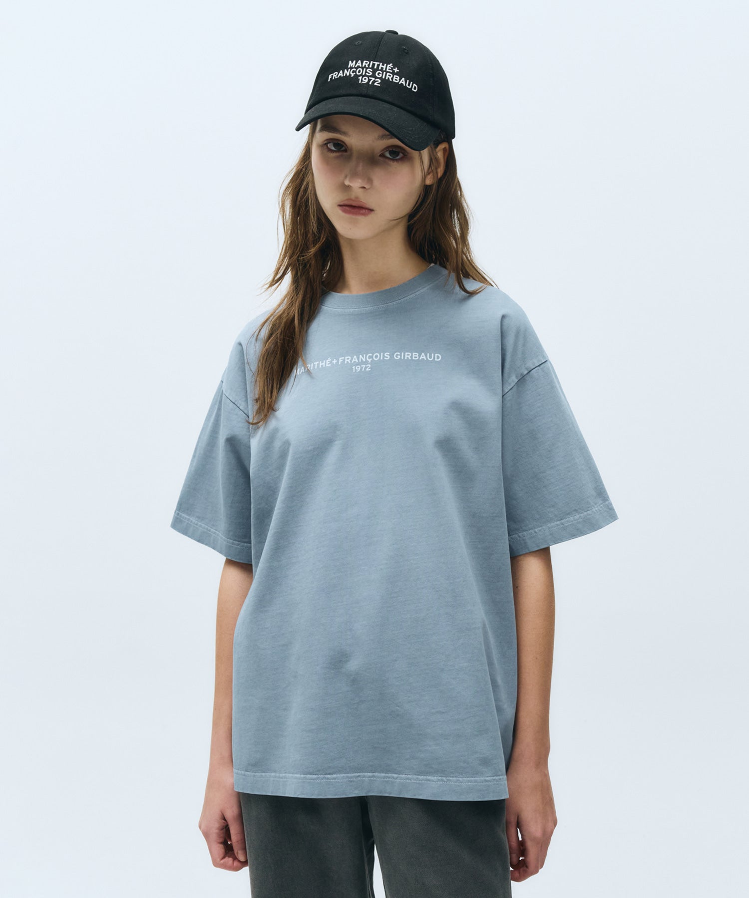Marithe & Francois Girbaud - Lettering Logo Pigment Oversized Tee (Vintage Blue) product image 3 | TRAB K-Fashion Australia