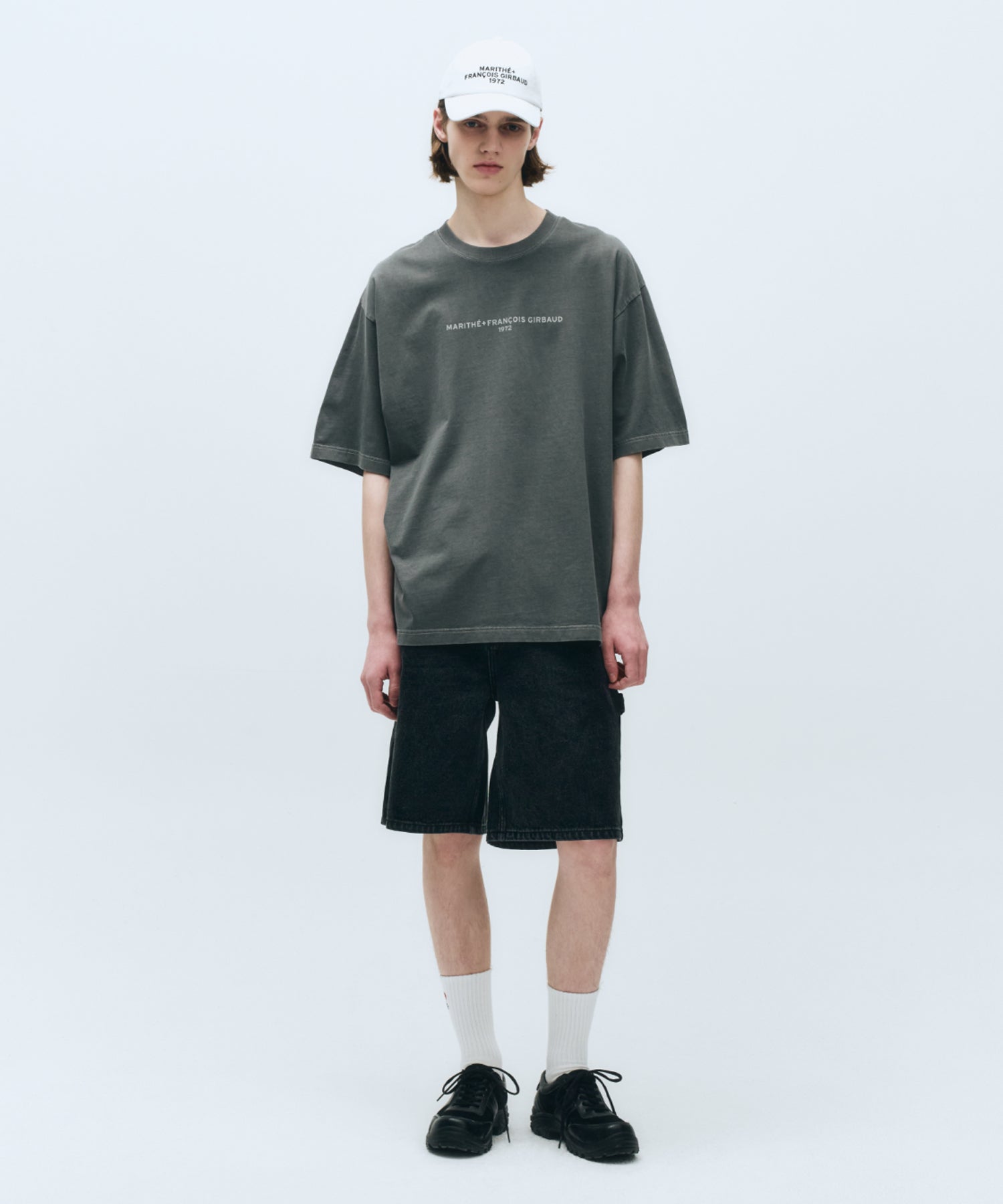 Marithe & Francois Girbaud - Lettering Logo Pigment Oversized Tee (Charcoal) product image 4 | TRAB K-Fashion Australia
