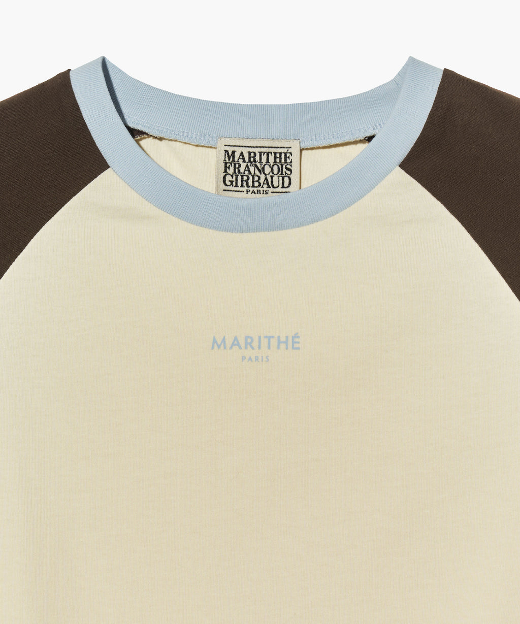 Marithe & Francois Girbaud - 2-tone Raglan Crop Tee (Brown) product image 9 | TRAB K-Fashion Australia