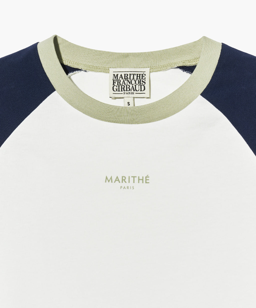 Marithe & Francois Girbaud - 2-tone Raglan Crop Tee (Navy) product image 9 | TRAB K-Fashion Australia
