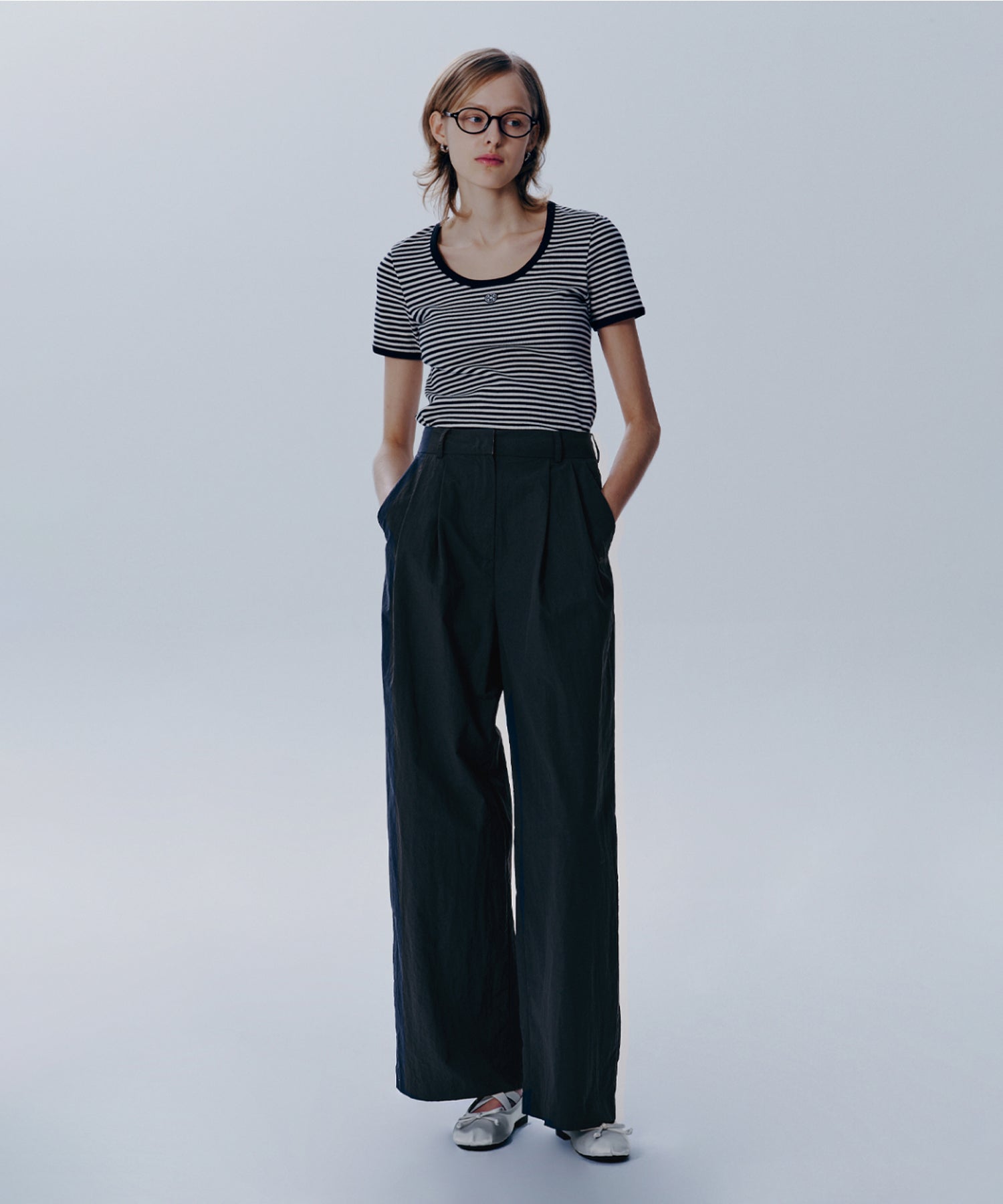 Marithe & Francois Girbaud - Deep Neck Ringer Tee (Black) product image 2 | TRAB K-Fashion Australia