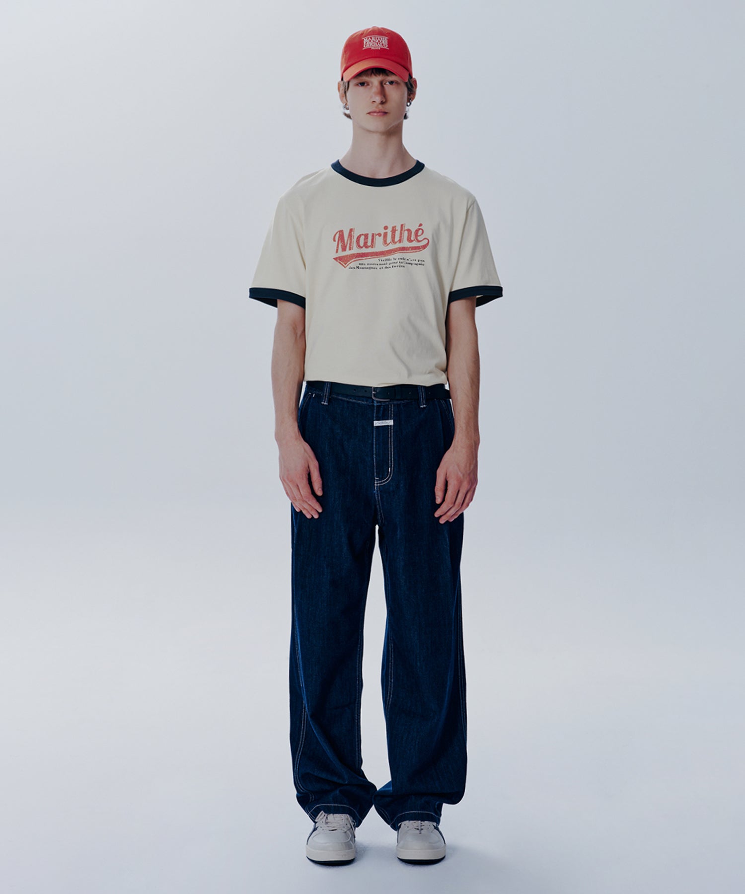 Marithe & Francois Girbaud - Vintage Baseball Ringer Tee (Ivory) product image 2 | TRAB K-Fashion Australia