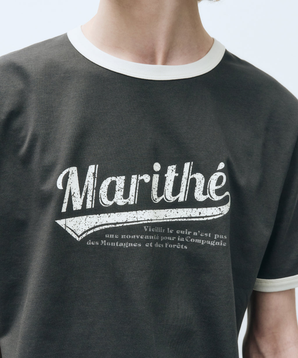 Marithe & Francois Girbaud - Vintage Baseball Ringer Tee (Charcoal) product image 2 | TRAB K-Fashion Australia