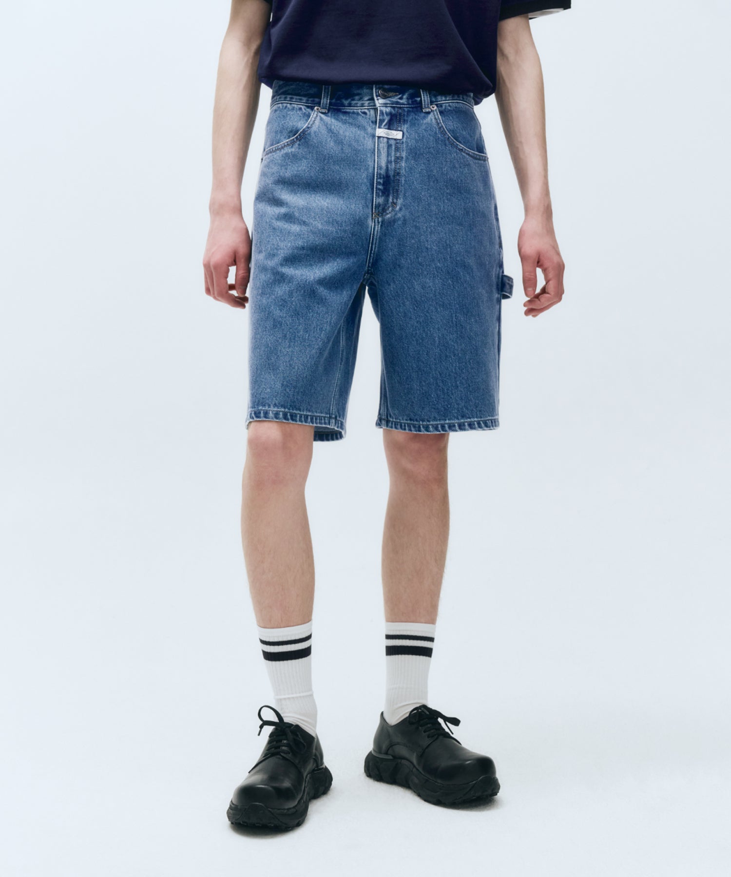 Marithe & Francois Girbaud - Carpenter Denim Shorts (Blue) product image 4 | TRAB K-Fashion Australia