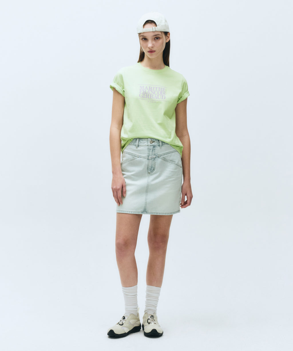 Marithe & Francois Girbaud - Straight Denim Mini Skirt (Light Blue) product image 2 | TRAB K-Fashion Australia