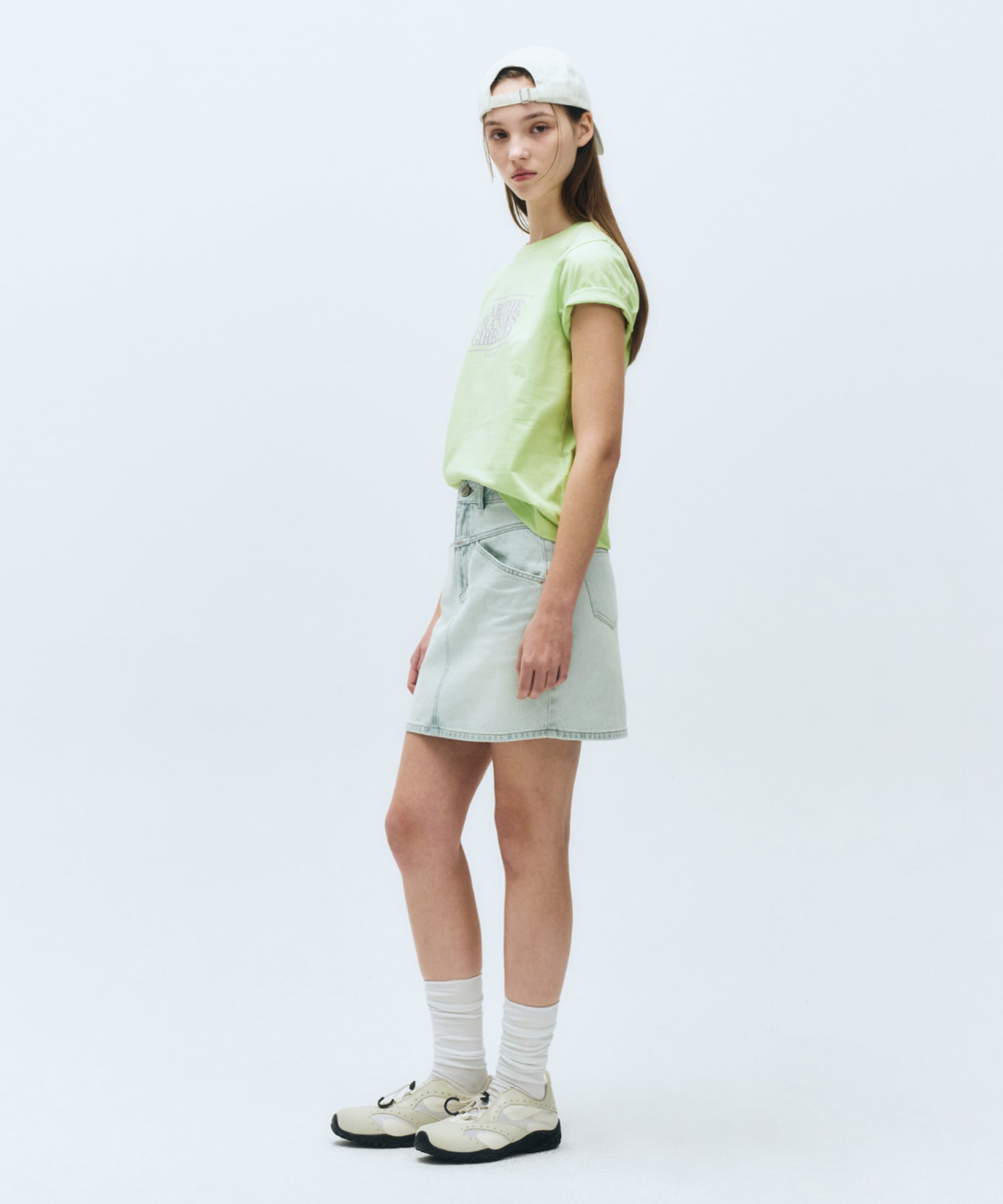 Marithe & Francois Girbaud - Straight Denim Mini Skirt (Light Blue) product image 3 | TRAB K-Fashion Australia