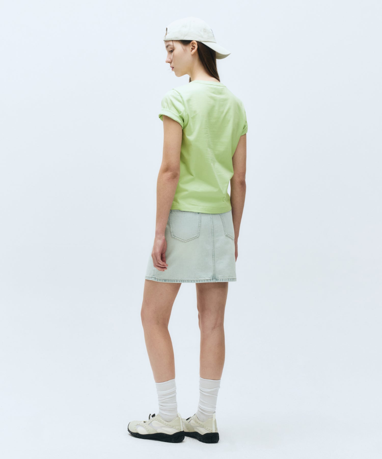 Marithe & Francois Girbaud - Straight Denim Mini Skirt (Light Blue) product image 4 | TRAB K-Fashion Australia