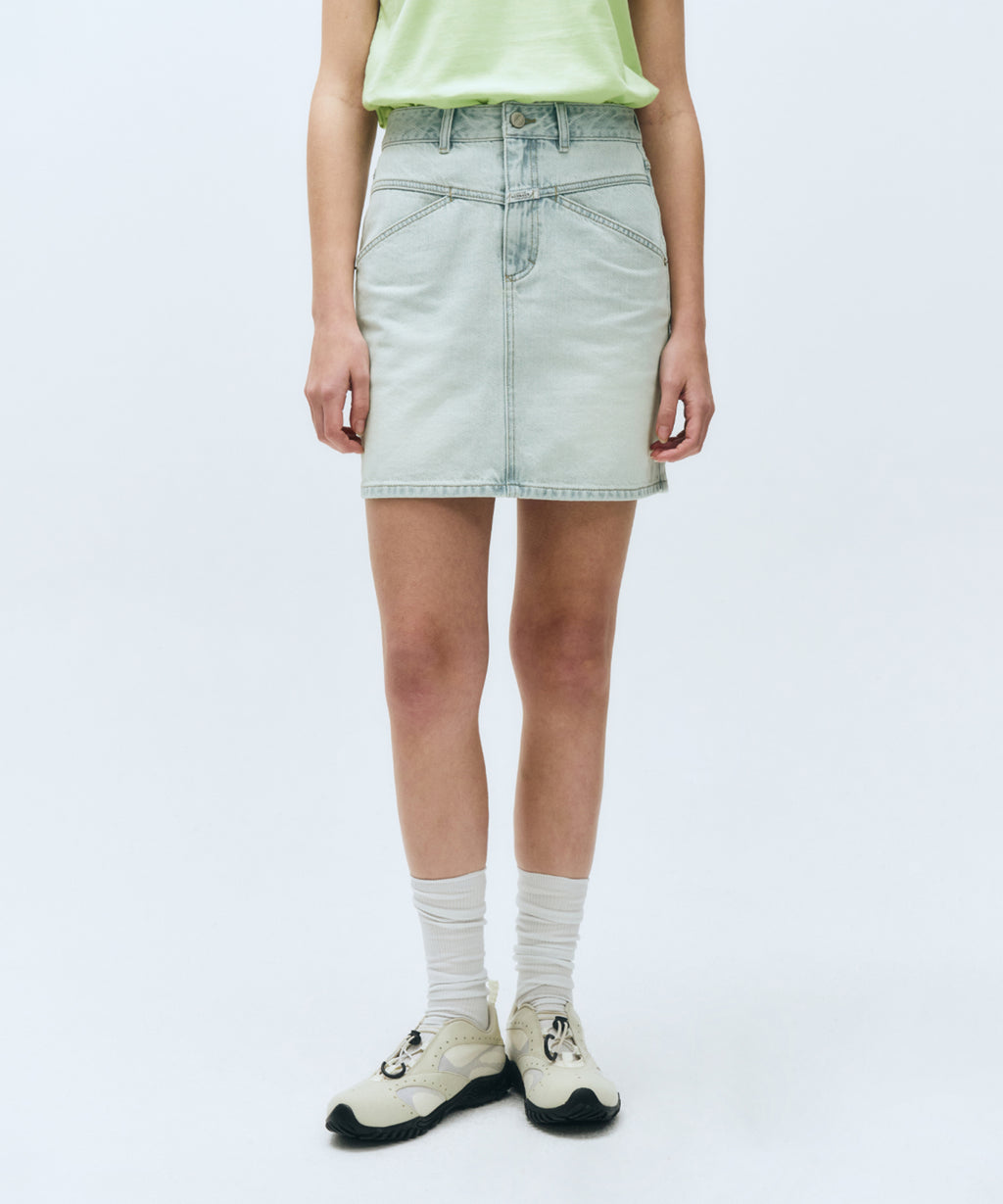 Marithe & Francois Girbaud - Straight Denim Mini Skirt (Light Blue) product image 5 | TRAB K-Fashion Australia