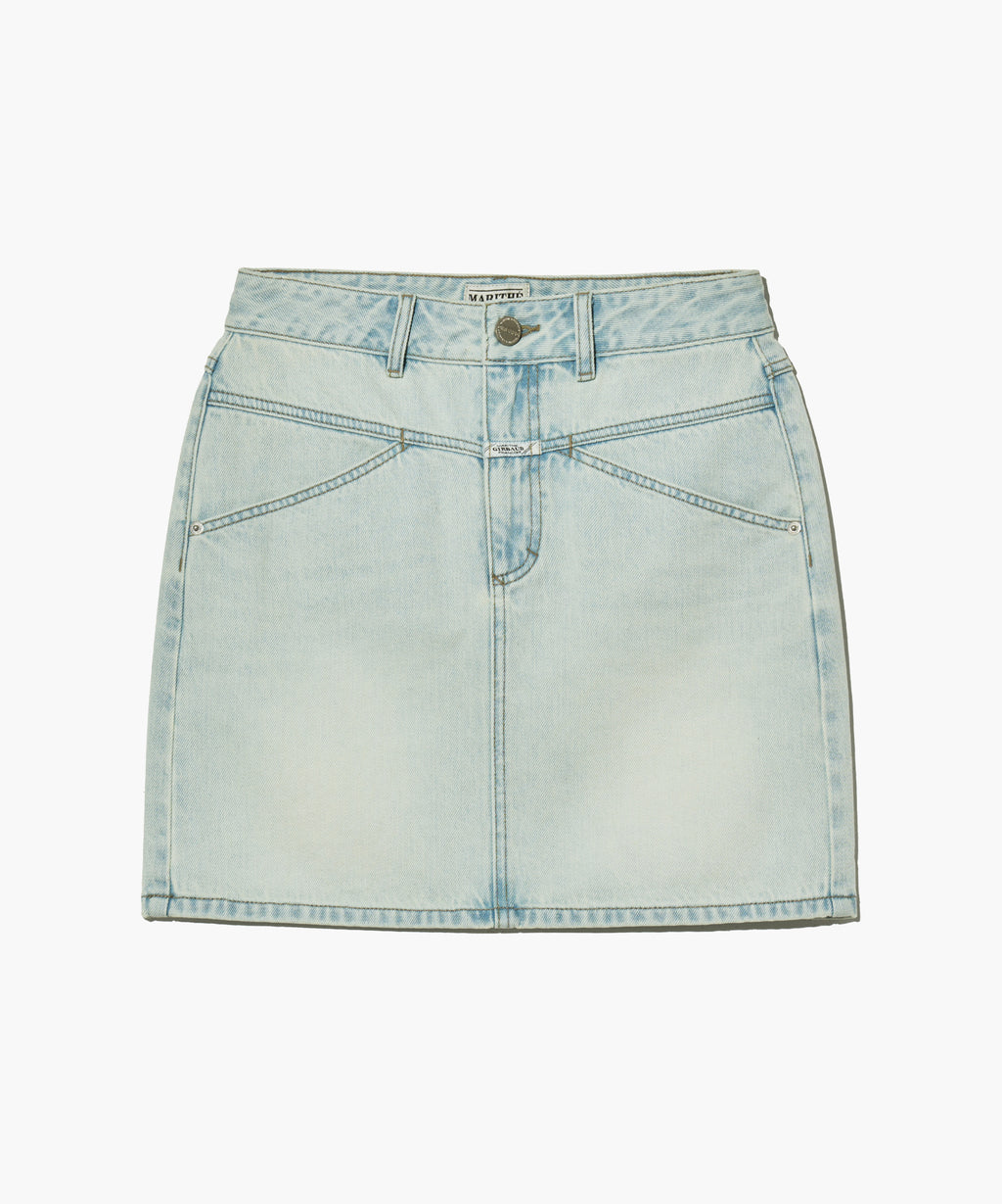 Marithe & Francois Girbaud - Straight Denim Mini Skirt (Light Blue) product image 8 | TRAB K-Fashion Australia