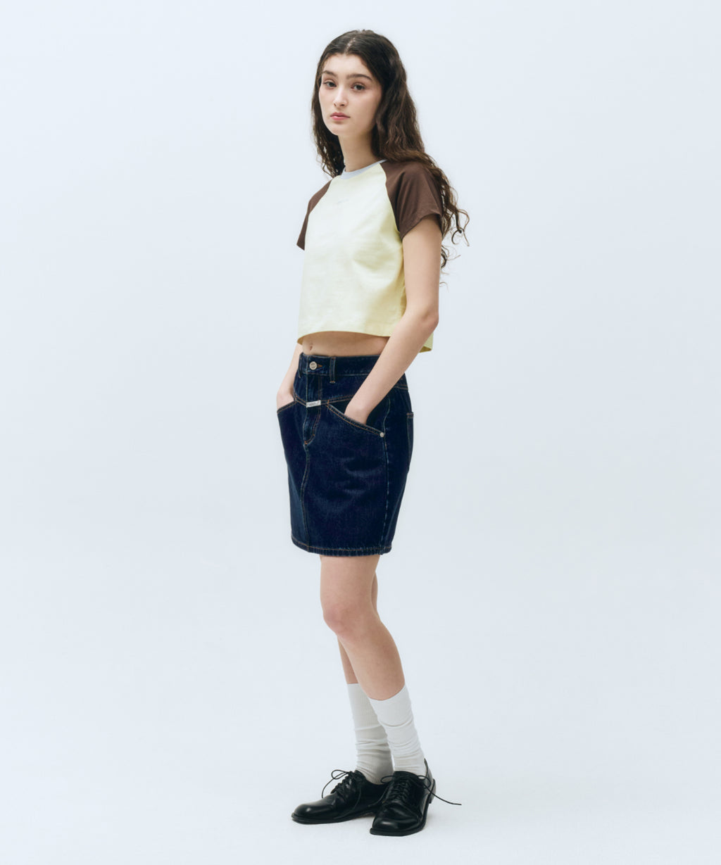 Marithe & Francois Girbaud - Straight Denim Mini Skirt (Dark Blue) product image 2 | TRAB K-Fashion Australia