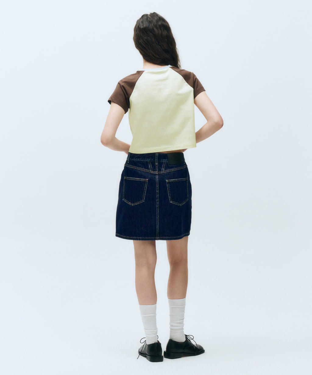 Marithe & Francois Girbaud - Straight Denim Mini Skirt (Dark Blue) product image 3 | TRAB K-Fashion Australia
