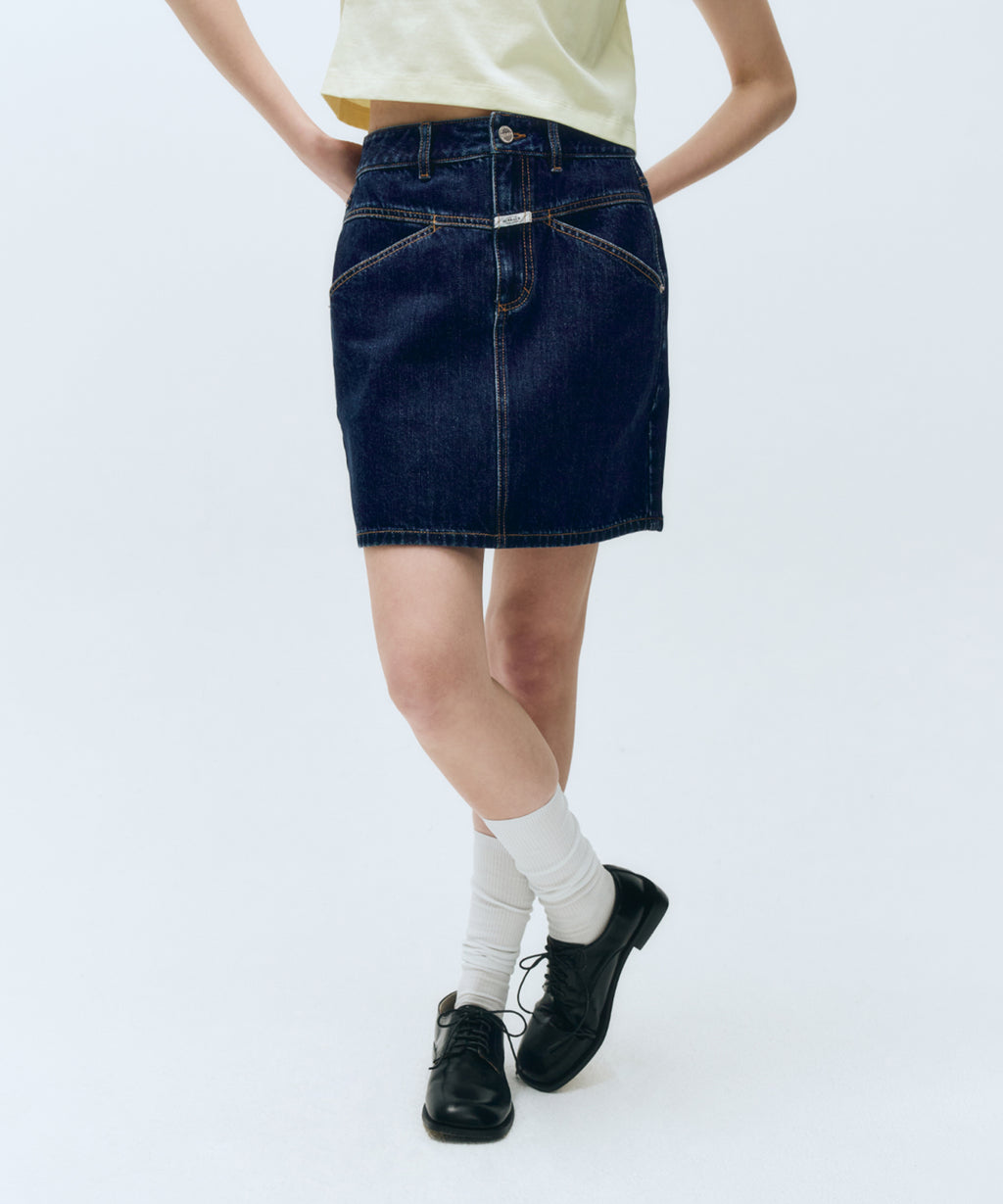 Marithe & Francois Girbaud - Straight Denim Mini Skirt (Dark Blue) product image 4 | TRAB K-Fashion Australia