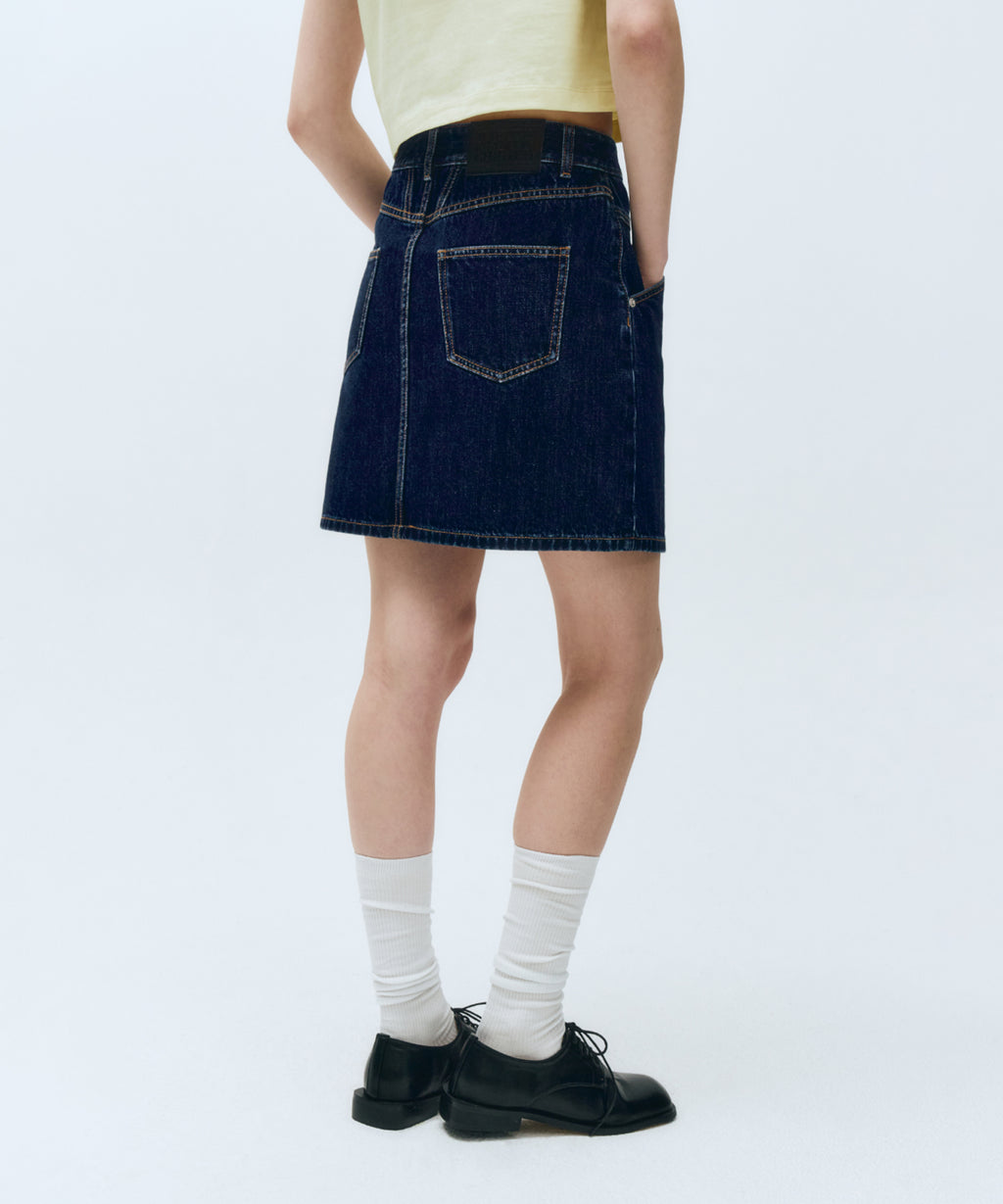 Marithe & Francois Girbaud - Straight Denim Mini Skirt (Dark Blue) product image 5 | TRAB K-Fashion Australia
