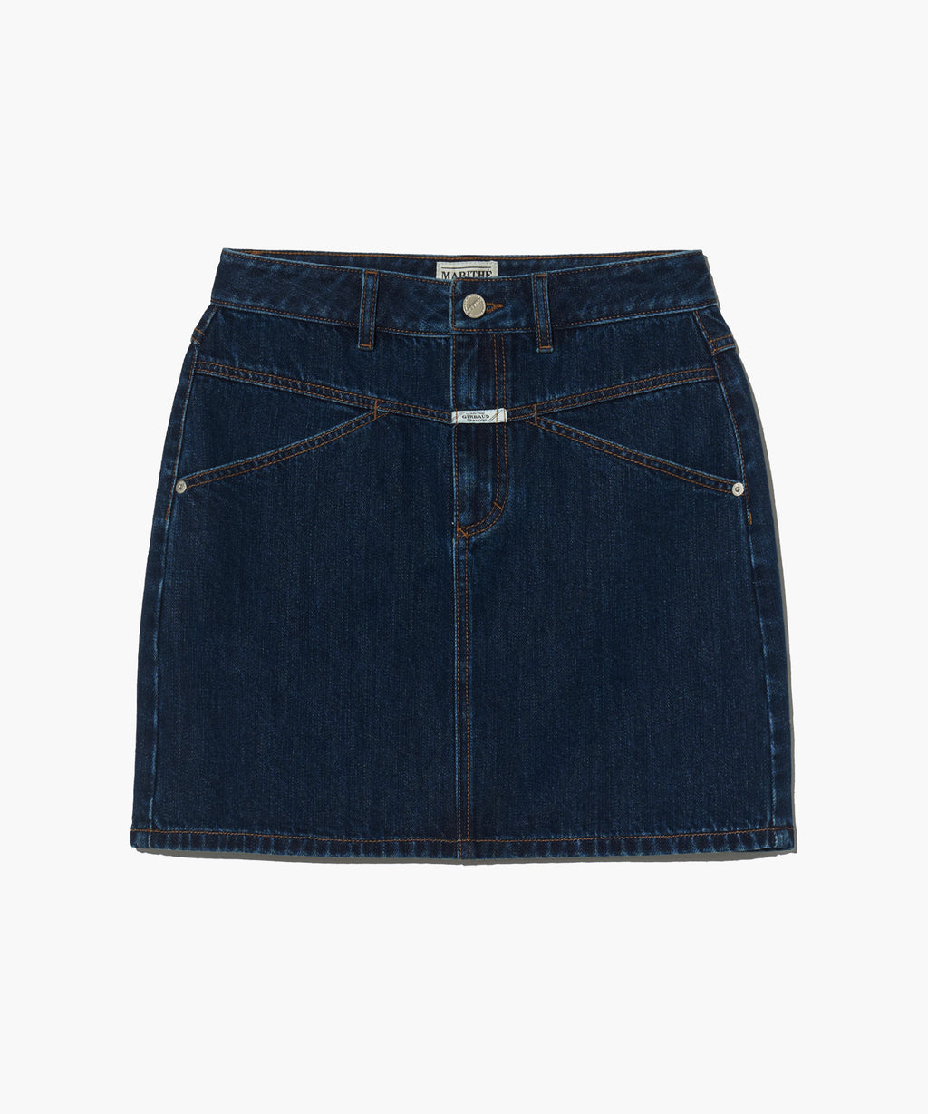 Marithe & Francois Girbaud - Straight Denim Mini Skirt (Dark Blue) product image 7 | TRAB K-Fashion Australia