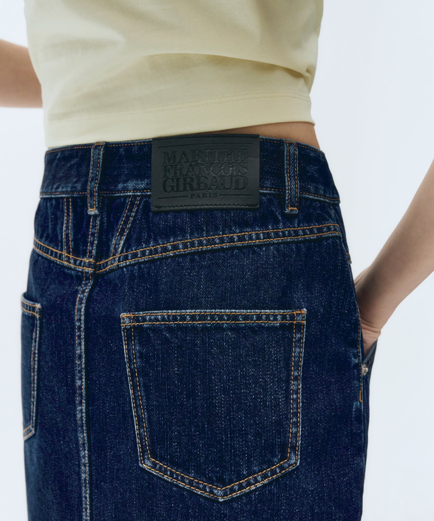 Marithe & Francois Girbaud - Straight Denim Mini Skirt (Dark Blue) product image 6 | TRAB K-Fashion Australia