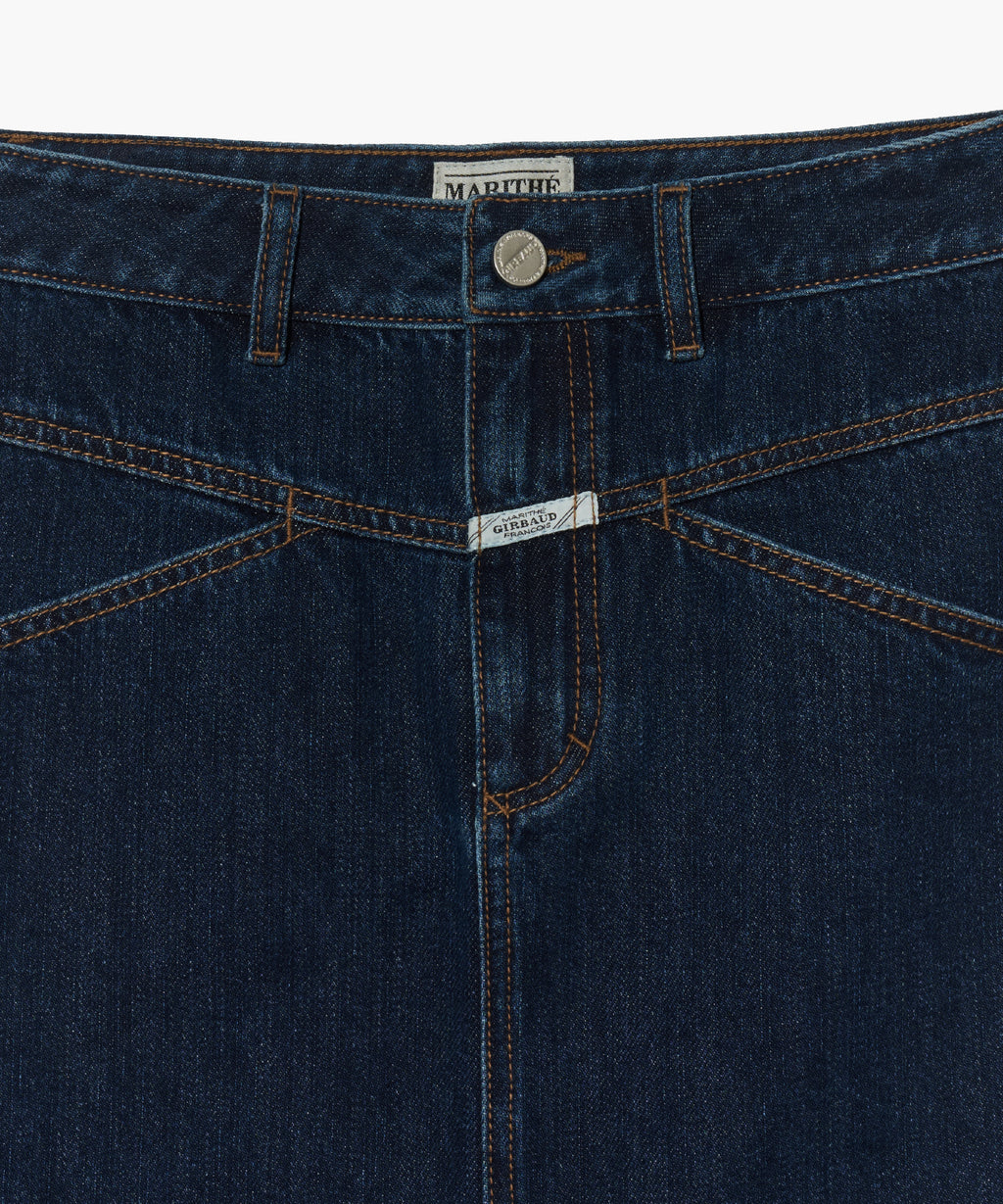 Marithe & Francois Girbaud - Straight Denim Mini Skirt (Dark Blue) product image 9 | TRAB K-Fashion Australia