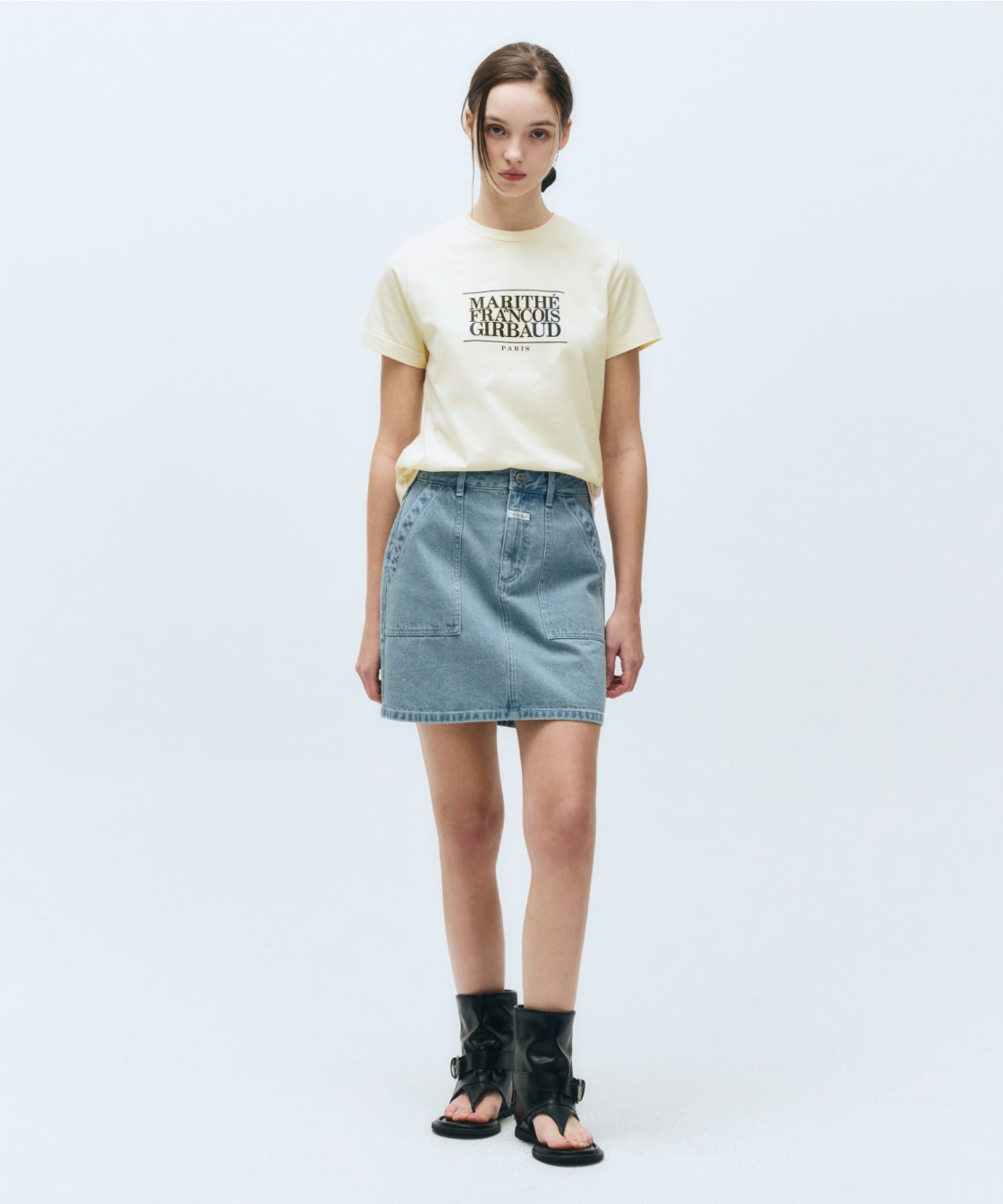 Marithe & Francois Girbaud - Fatigue Denim Skirt (Blue) product image 1 | TRAB K-Fashion Australia
