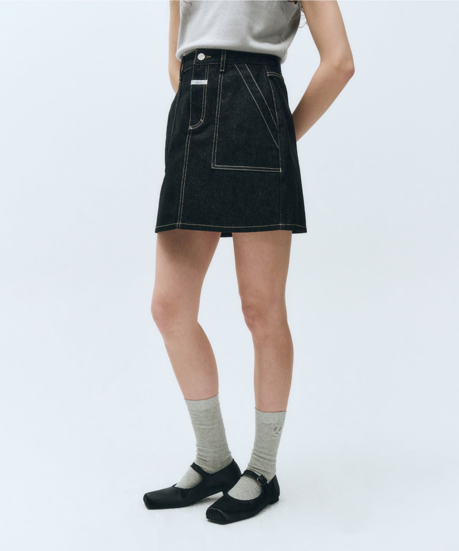Marithe & Francois Girbaud - Fatigue Denim Skirt (Dark Blue) product image 6 | TRAB K-Fashion Australia