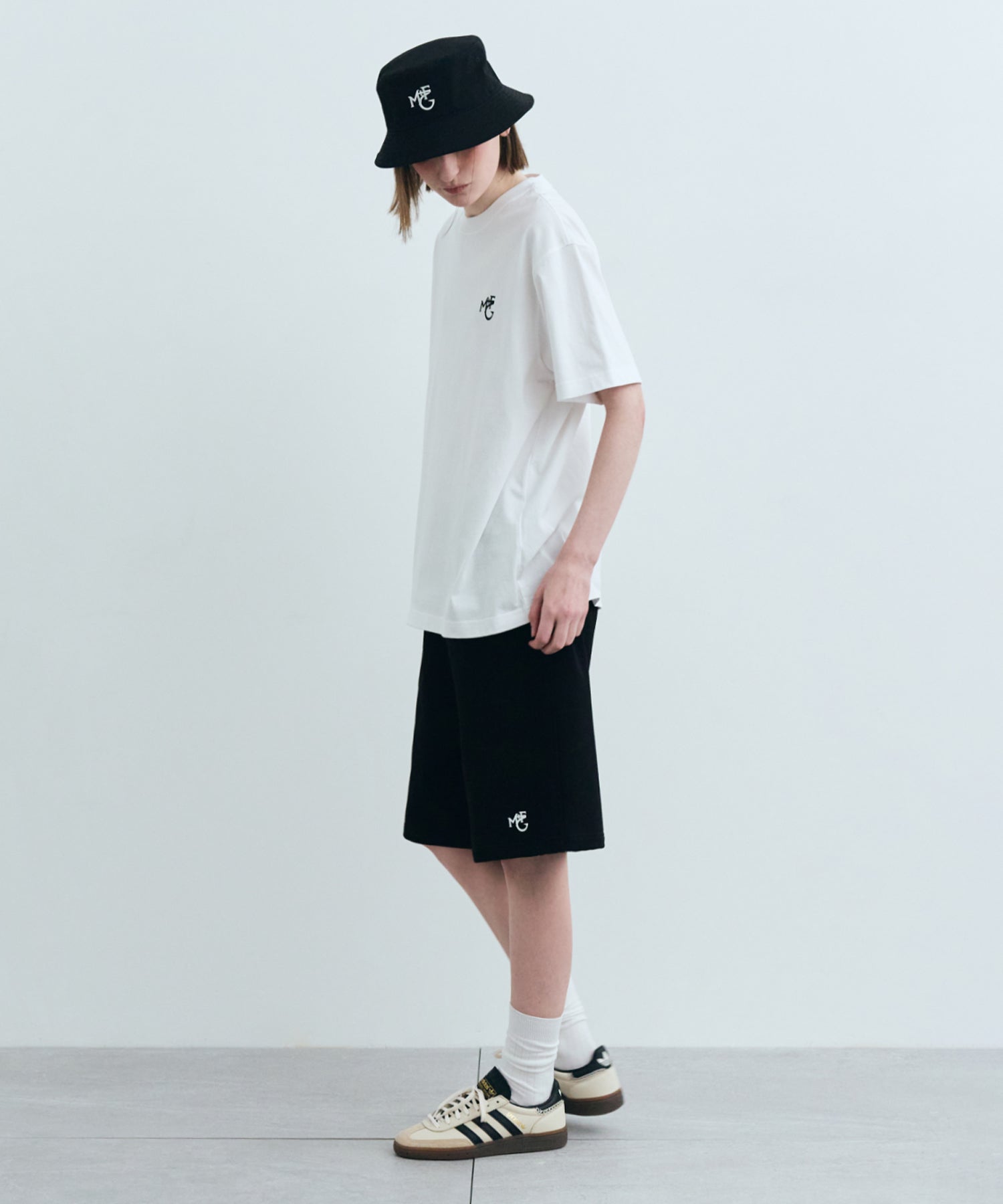 Marithe & Francois Girbaud - Monogramme M+fg Logo Sweat Shorts (Black) product image 3 | TRAB K-Fashion Australia