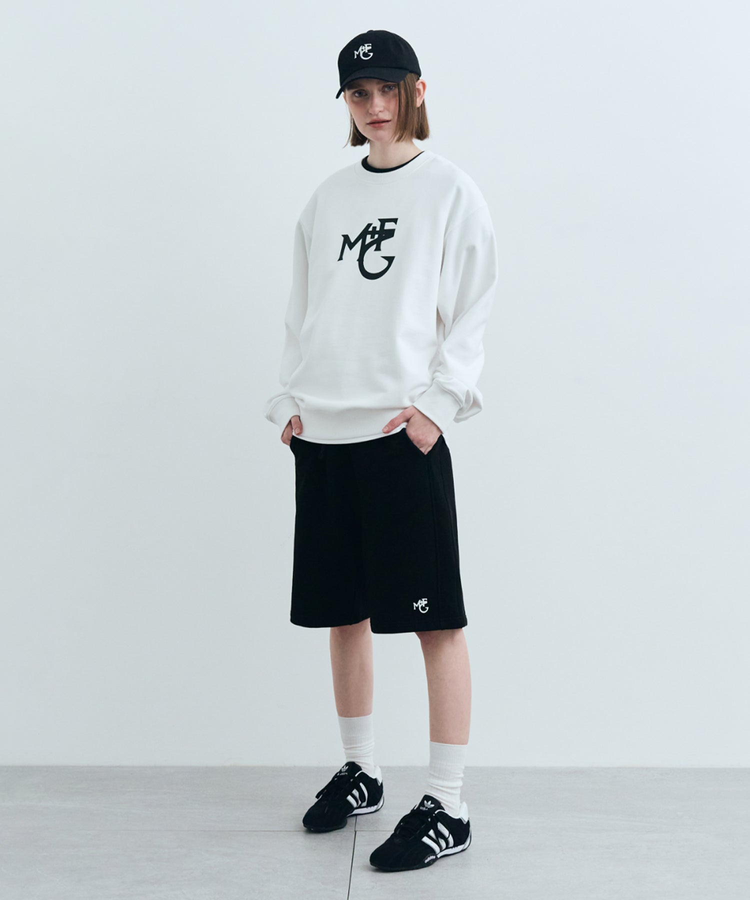 Marithe & Francois Girbaud - Monogramme M+fg Logo Sweat Shorts (Black) product image 5 | TRAB K-Fashion Australia