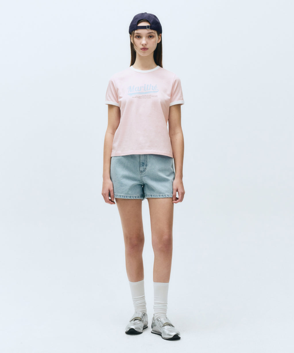 Marithe & Francois Girbaud - Vintage Baseball Ringer Tee (Pink) product image 4 | TRAB K-Fashion Australia