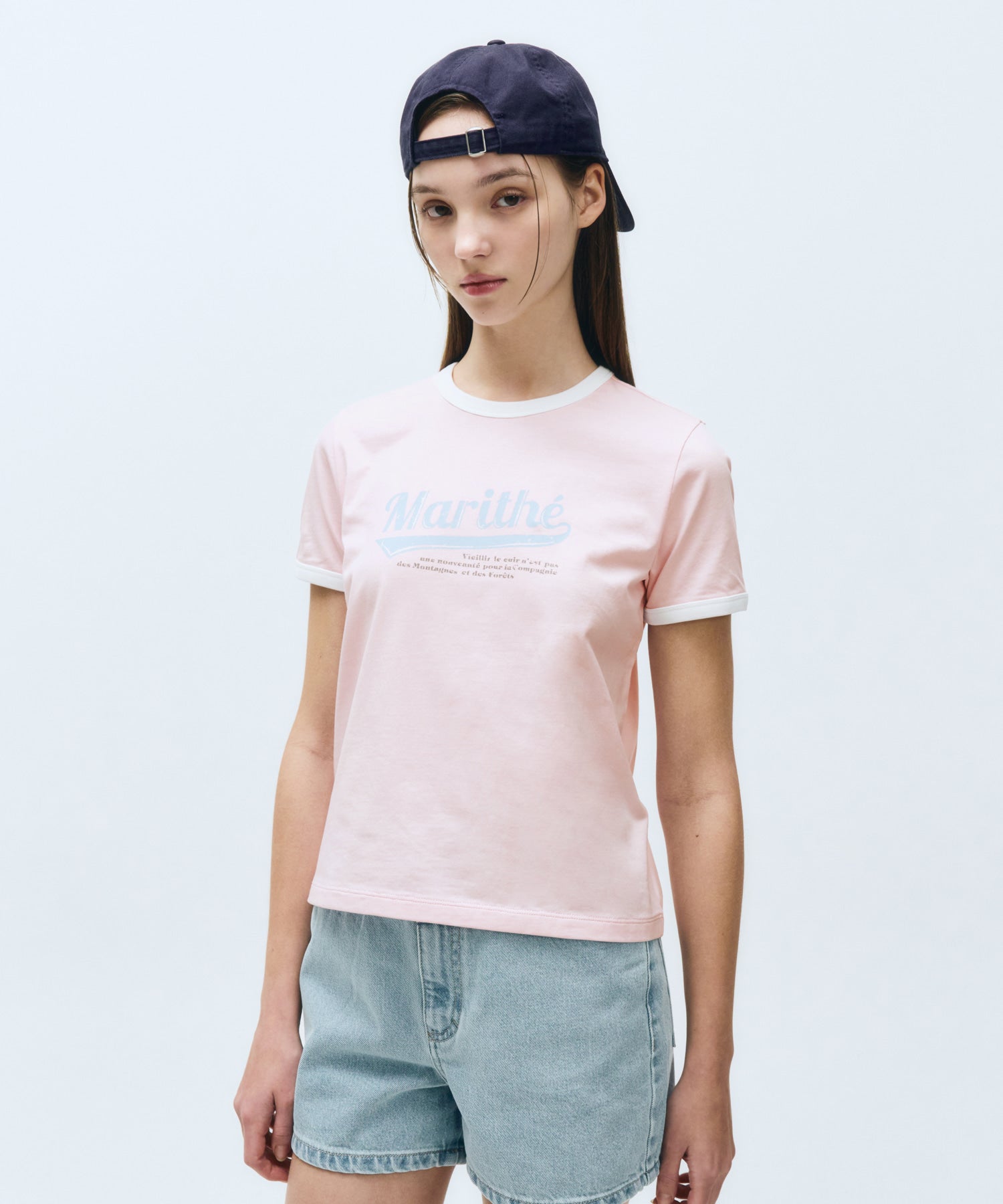 Marithe & Francois Girbaud - Vintage Baseball Ringer Tee (Pink) product image 1 | TRAB K-Fashion Australia