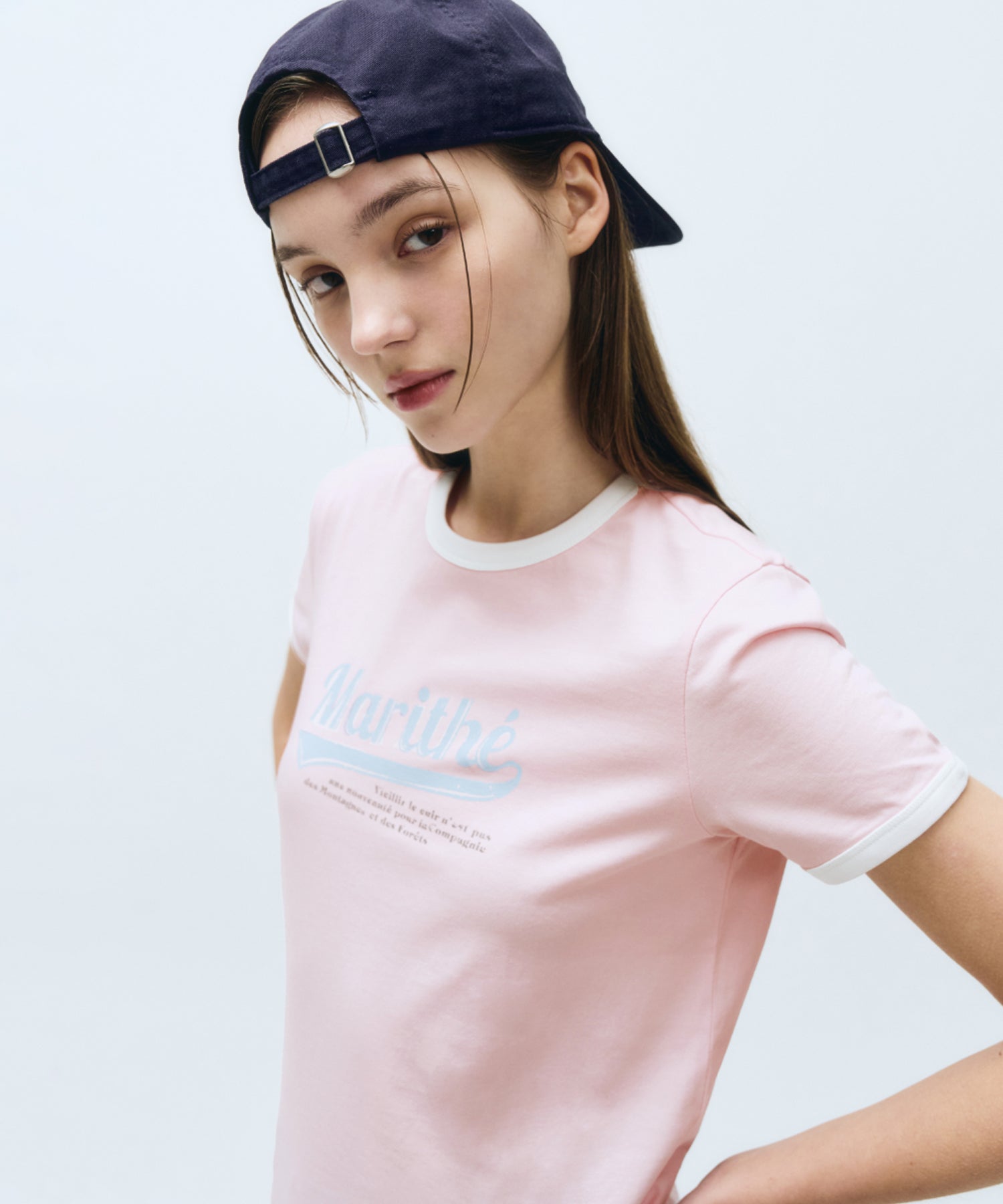 Marithe & Francois Girbaud - Vintage Baseball Ringer Tee (Pink) product image 2 | TRAB K-Fashion Australia