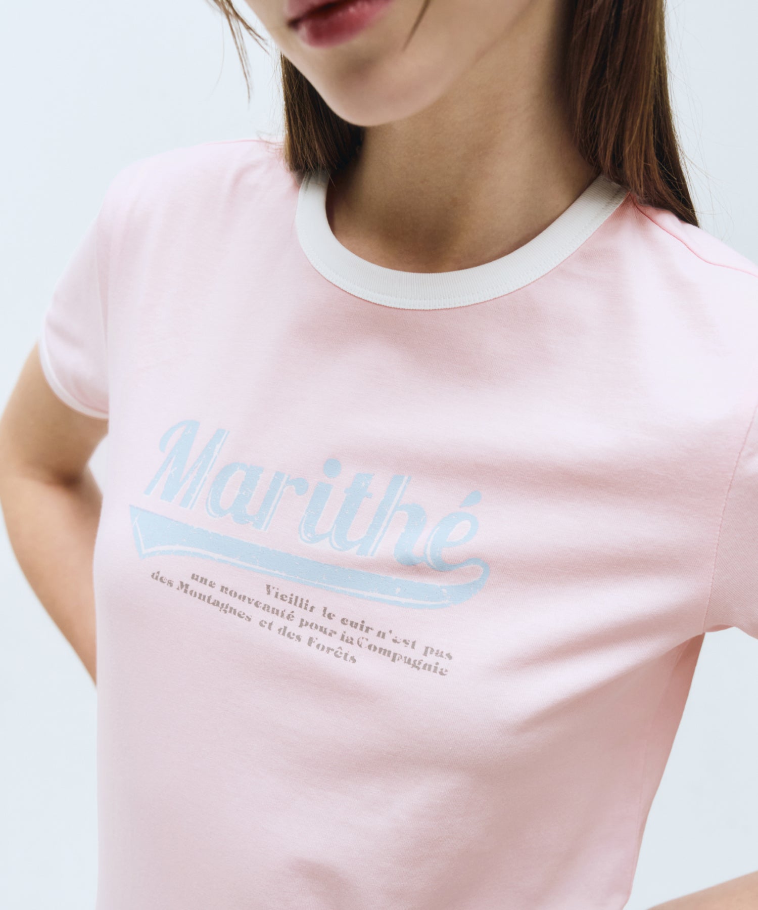 Marithe & Francois Girbaud - Vintage Baseball Ringer Tee (Pink) product image 3 | TRAB K-Fashion Australia