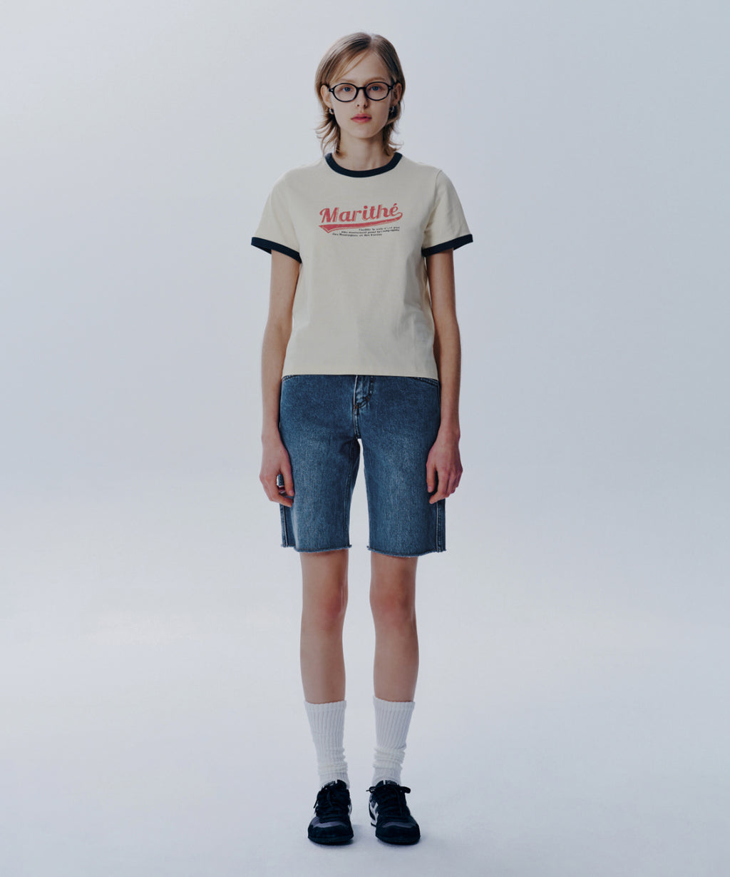 Marithe & Francois Girbaud - Vintage Baseball Ringer Tee (Ivory) product image 3 | TRAB K-Fashion Australia