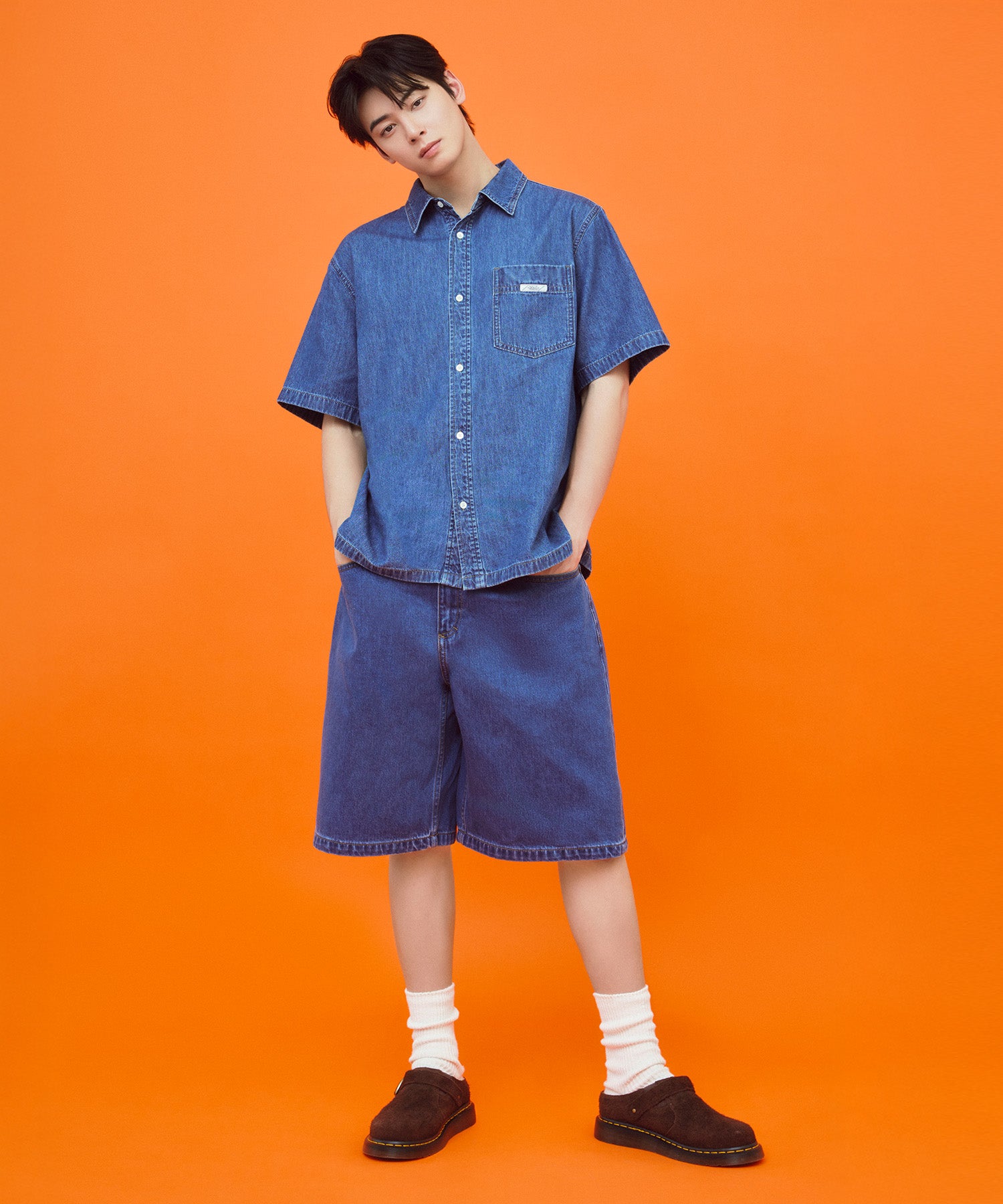 Marithe & Francois Girbaud - Bermuda Denim Pants (Blue) product image 1 | TRAB K-Fashion Australia