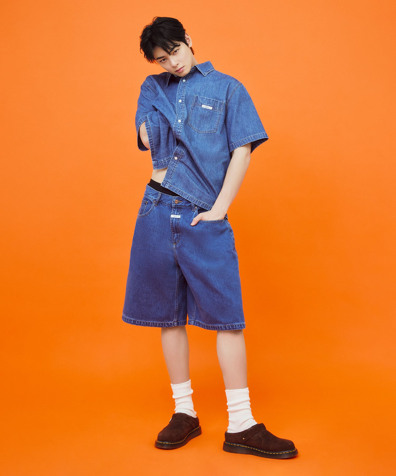 Marithe & Francois Girbaud - Bermuda Denim Pants (Blue) product image 2 | TRAB K-Fashion Australia