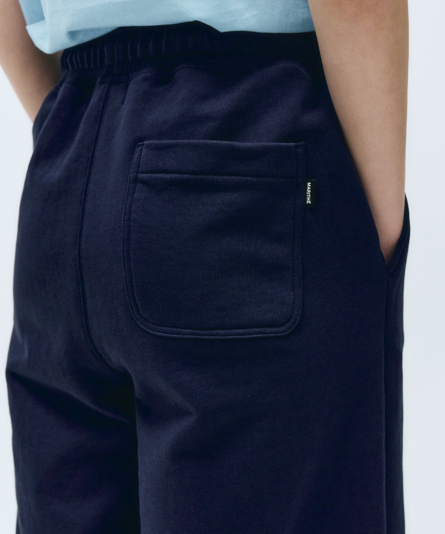 Marithe & Francois Girbaud - Classic Logo Leather Patch Sweat Shorts (Navy) product image 7 | TRAB K-Fashion Australia
