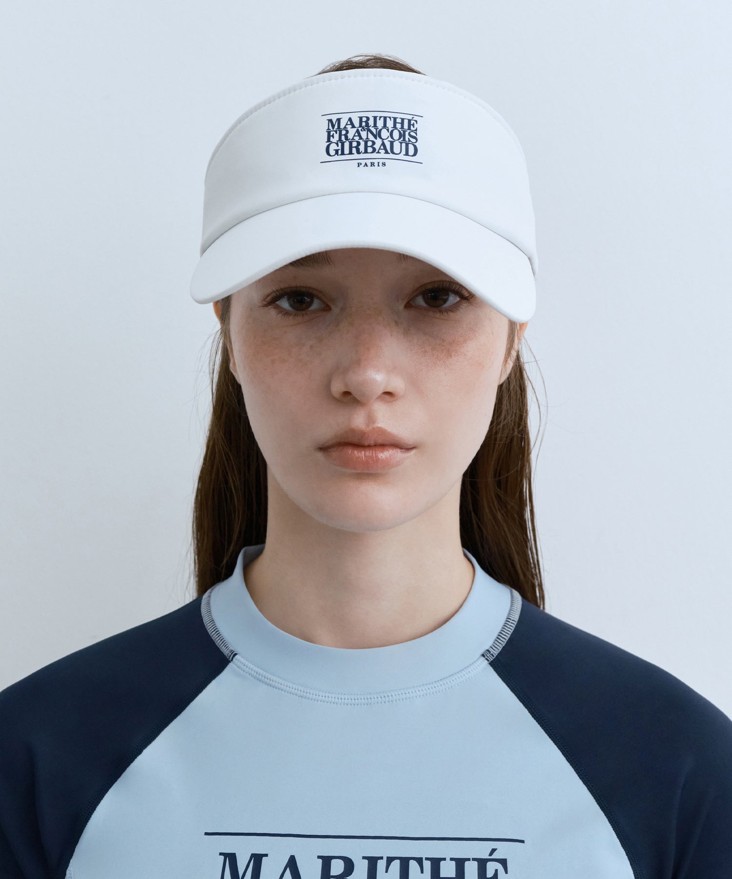 Marithe & Francois Girbaud - Mouvement Classic Logo Sun Visor (White) product image 6 | TRAB K-Fashion Australia