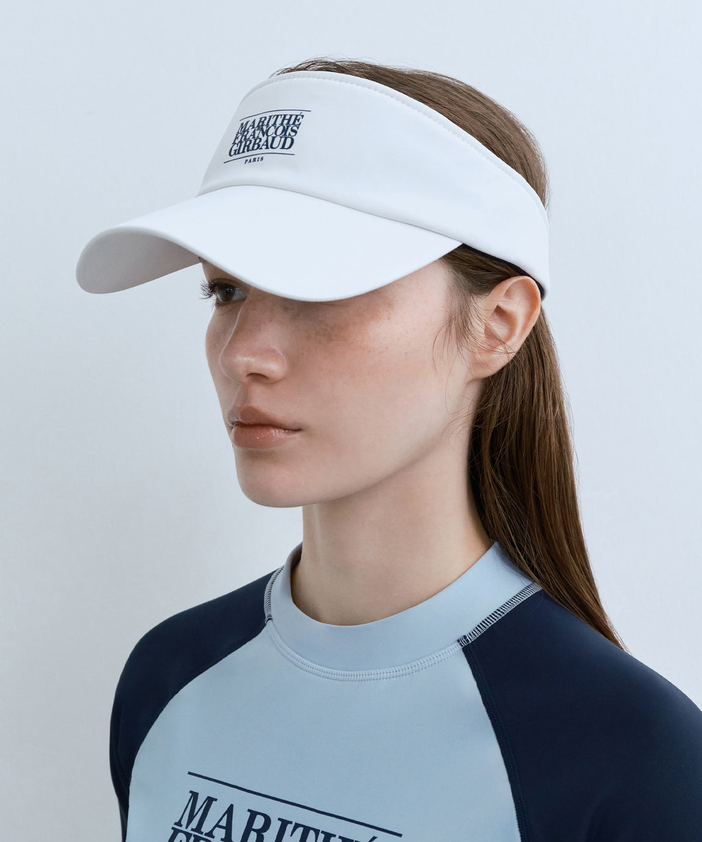 Marithe & Francois Girbaud - Mouvement Classic Logo Sun Visor (White) product image 7 | TRAB K-Fashion Australia