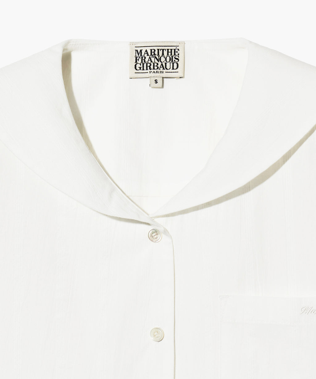 Marithe & Francois Girbaud - Marine Half Sleeve Shirt (White) product image 3 | TRAB K-Fashion Australia