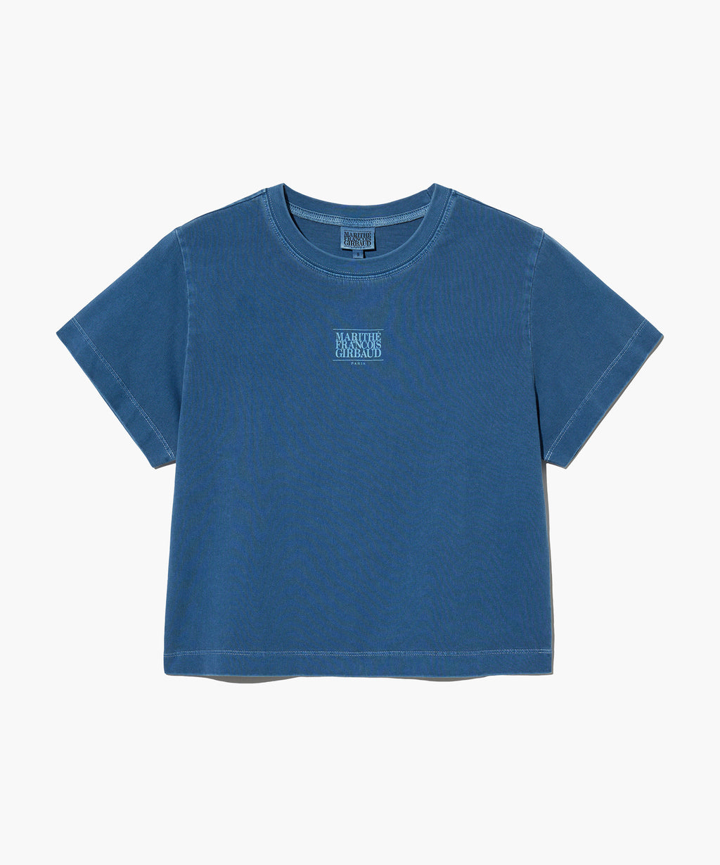 Marithe & Francois Girbaud - Classic Logo Pigment Crop Tee (Blue) product image 1 | TRAB K-Fashion Australia