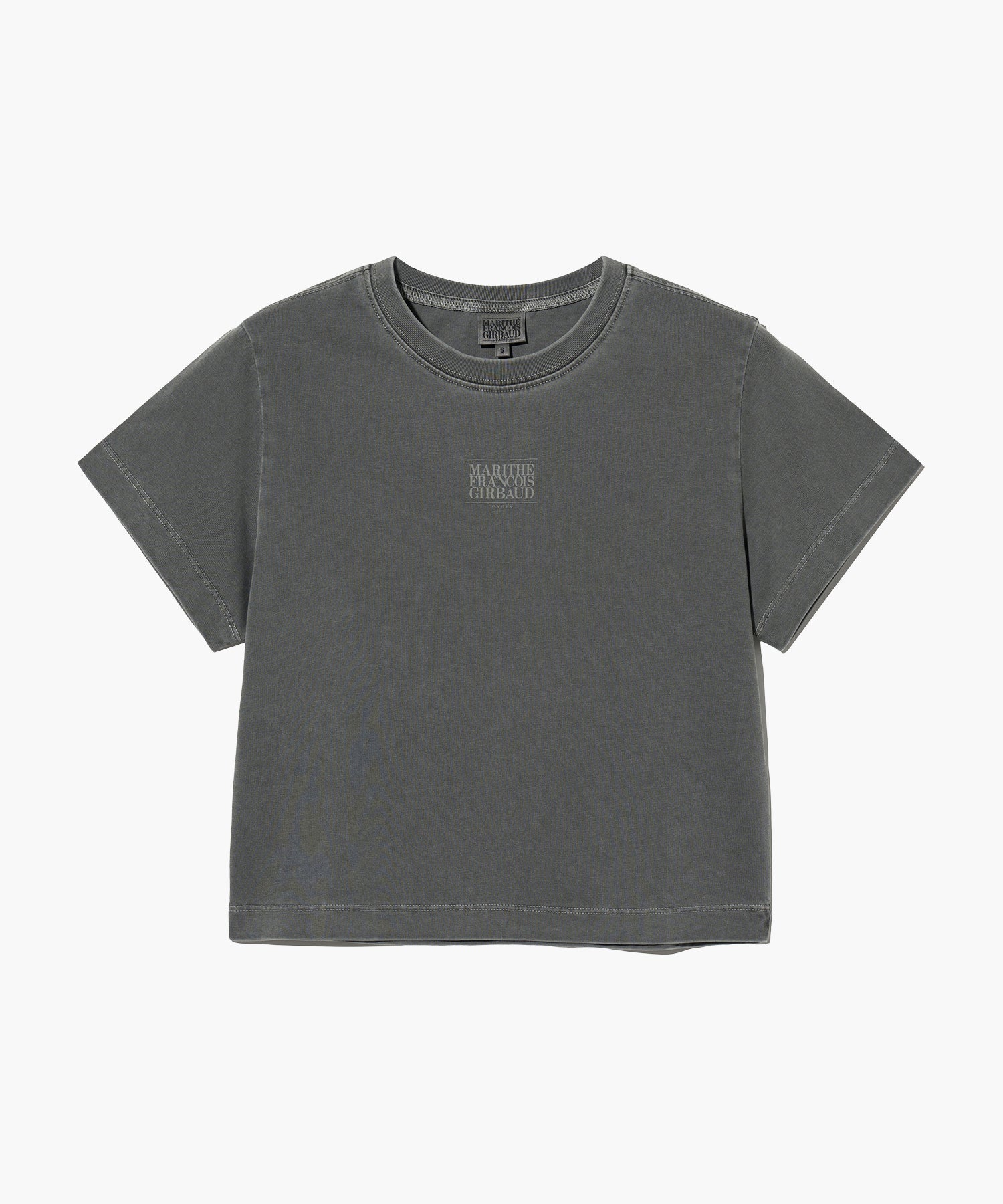 Marithe & Francois Girbaud - Classic Logo Pigment Crop Tee (Charcoal) product image 1 | TRAB K-Fashion Australia