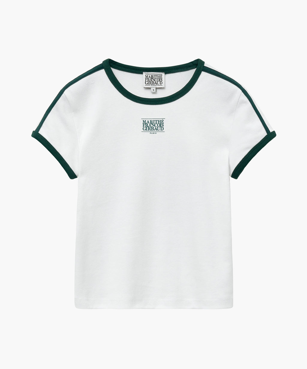 Marithe & Francois Girbaud - Mouvement W Classic Logo Slim Ringer Tee (White) product image 5 | TRAB K-Fashion Australia