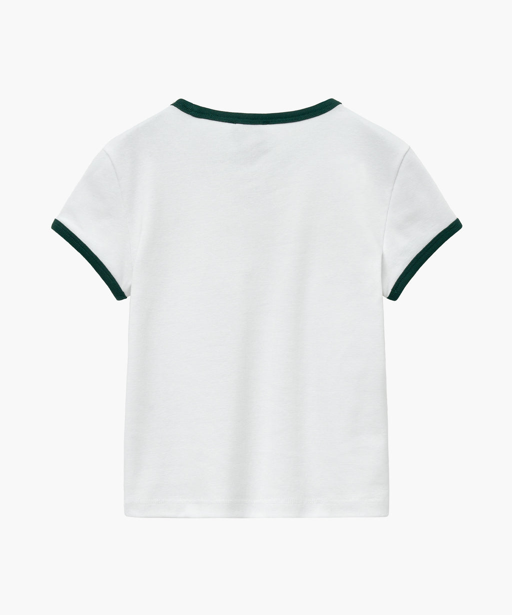 Marithe & Francois Girbaud - Mouvement W Classic Logo Slim Ringer Tee (White) product image 6 | TRAB K-Fashion Australia