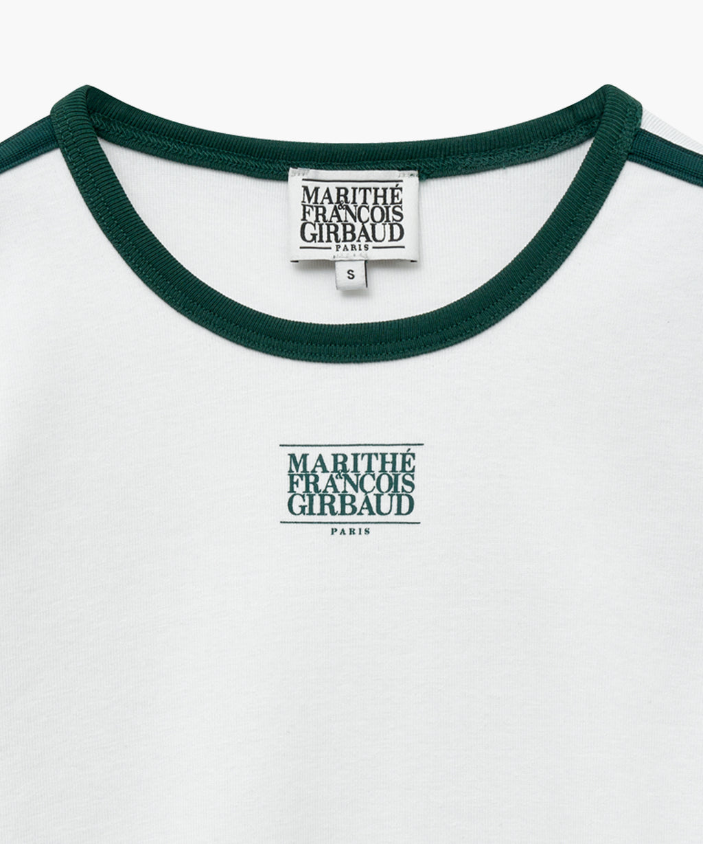 Marithe & Francois Girbaud - Mouvement W Classic Logo Slim Ringer Tee (White) product image 7 | TRAB K-Fashion Australia